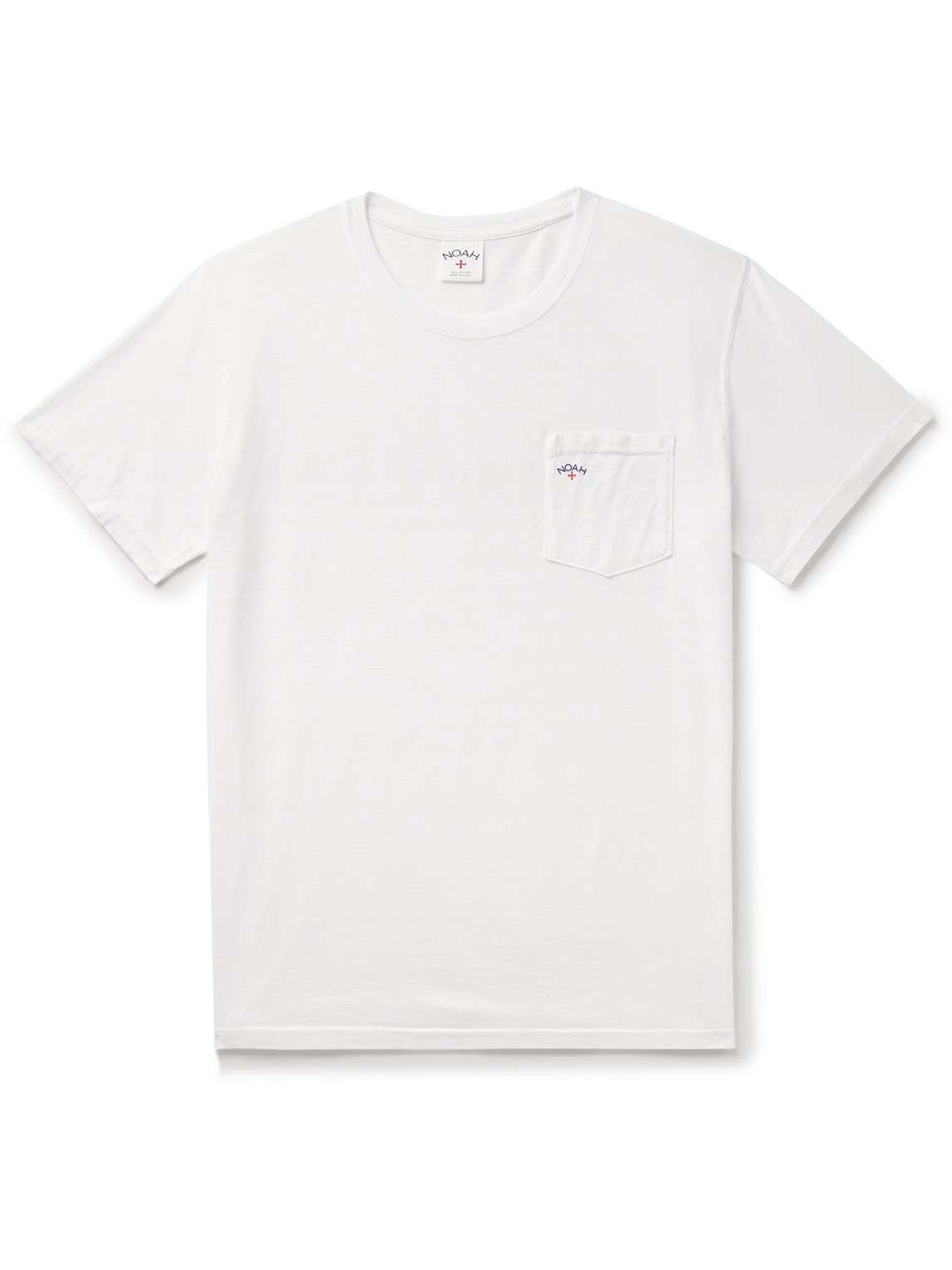Shop Noah Core Logo-print Cotton-blend Jersey T-shirt In White