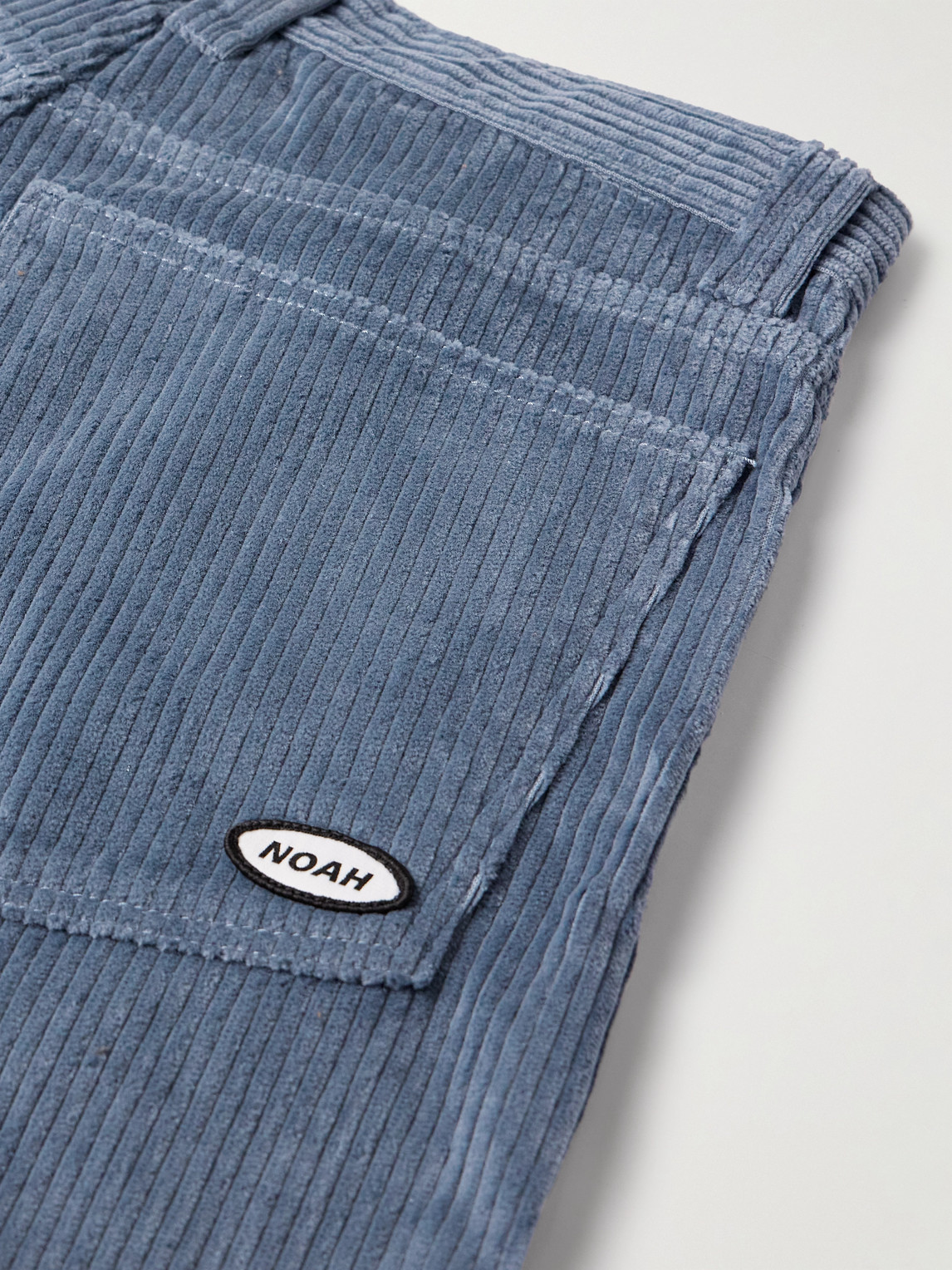 Shop Noah Straight-leg Cotton-corduroy Trousers In Blue