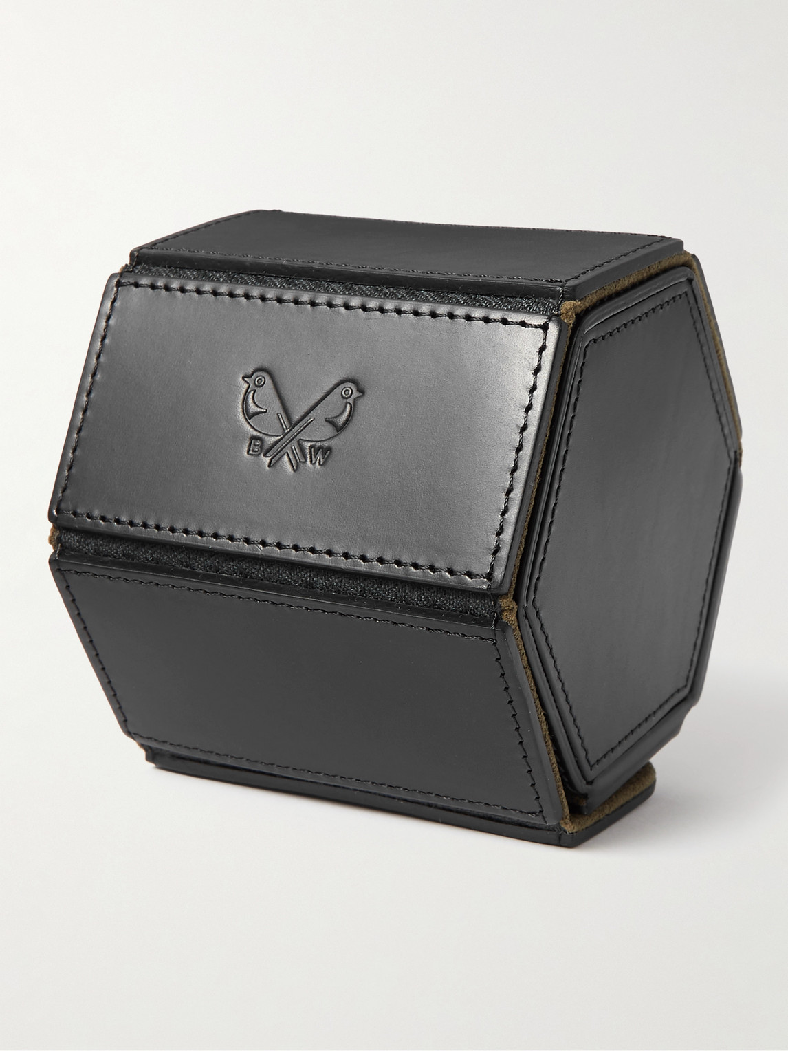Shop Bennett Winch Logo-embossed Leather Watch Roll In Black