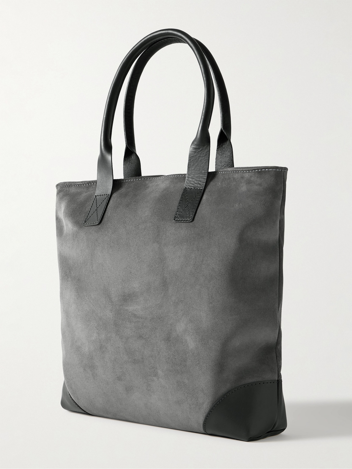 Shop Bennett Winch Leather-trimmed Suede Tote Bag In Gray
