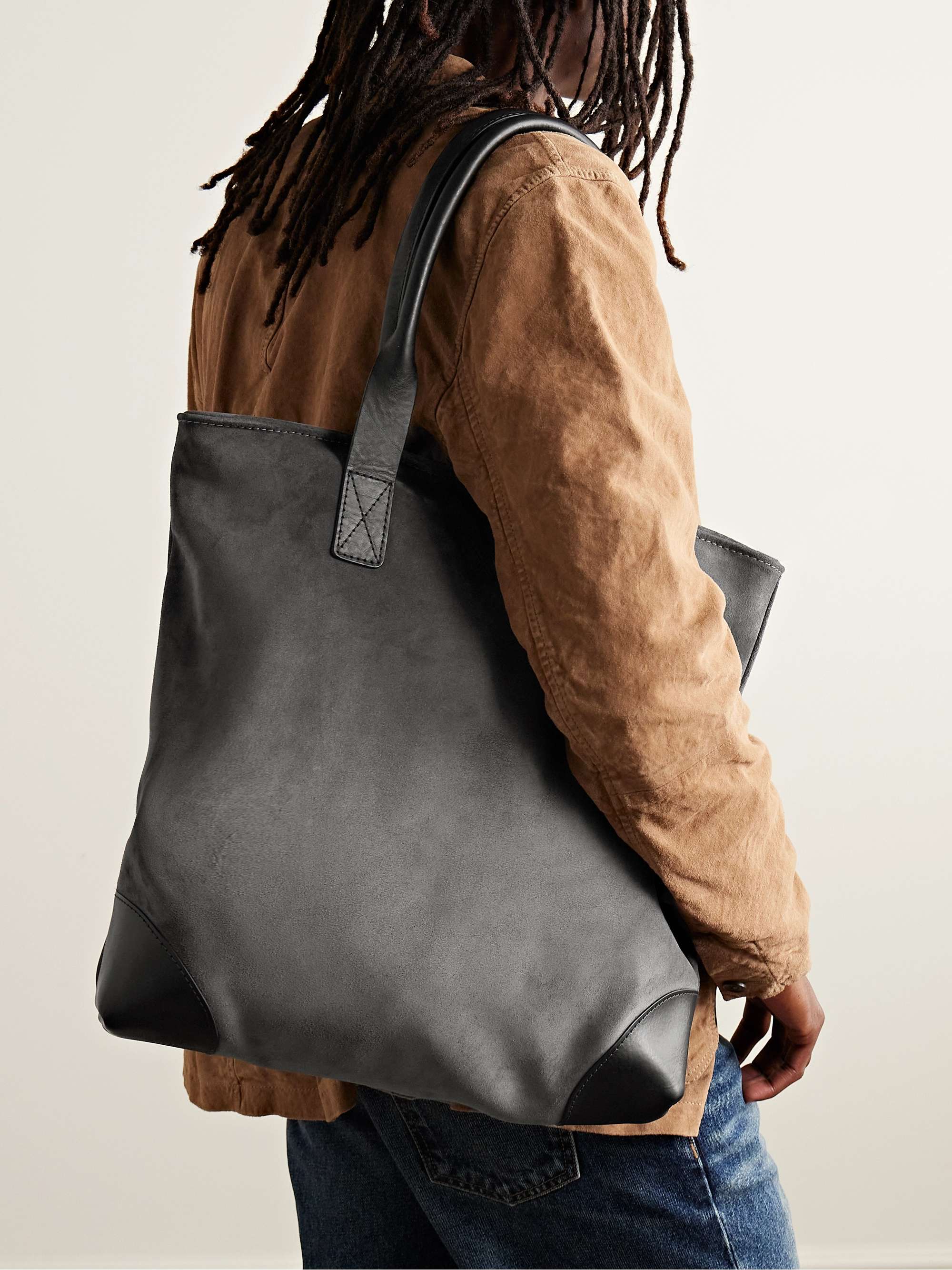 Suede tote 2025 handbag