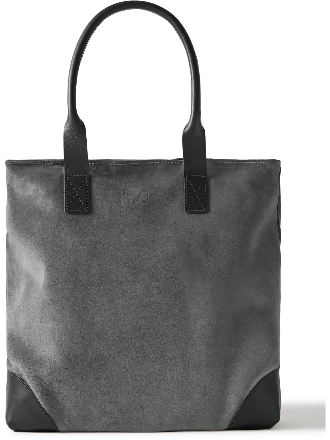 Bennett Winch Leather-trimmed Suede Tote Bag In Grey