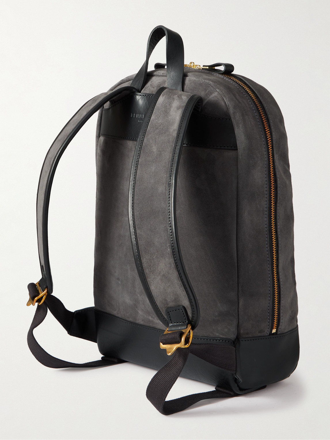 Shop Bennett Winch Leather-trimmed Suede Backpack In Gray