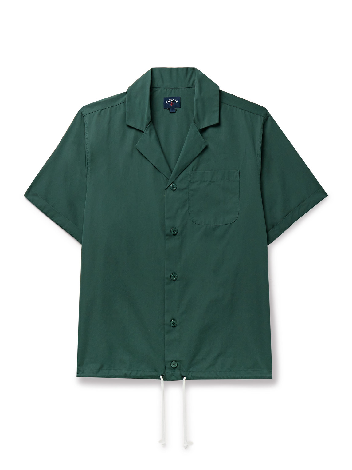 Noah Camp-collar Cotton-poplin Shirt In Green