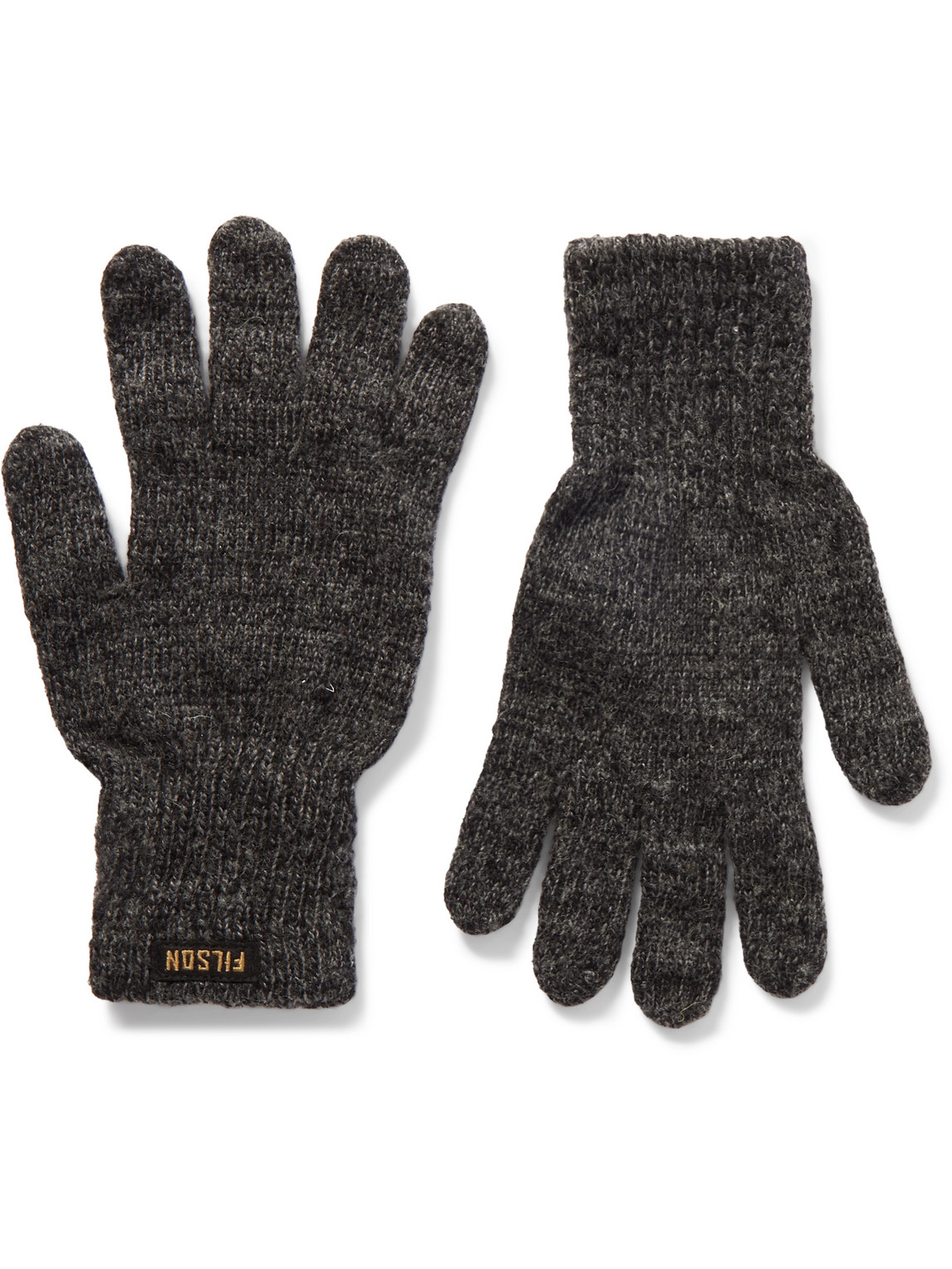 Filson Logo-appliquéd Wool-blend Gloves In Grey