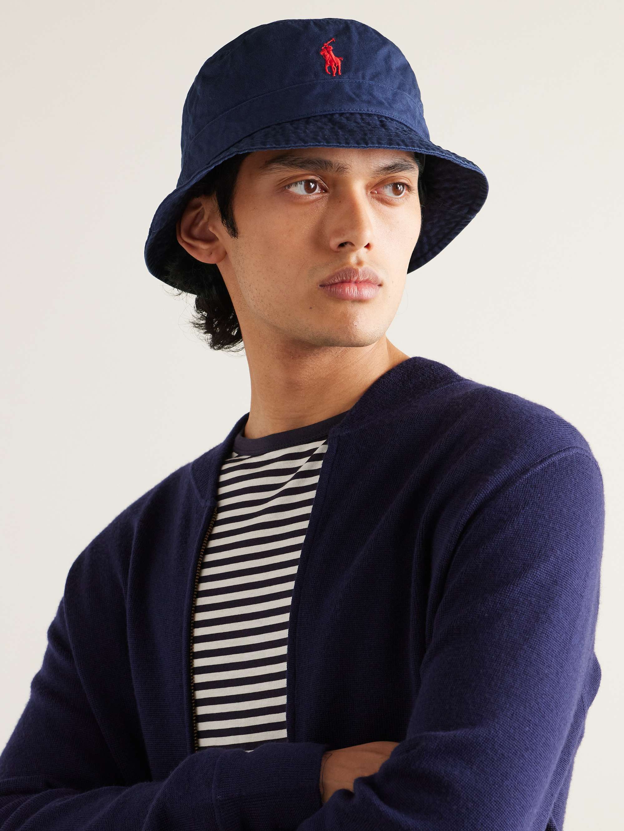 POLO RALPH LAUREN Loft Logo-Embroidered Cotton-Twill Bucket Hat for Men ...