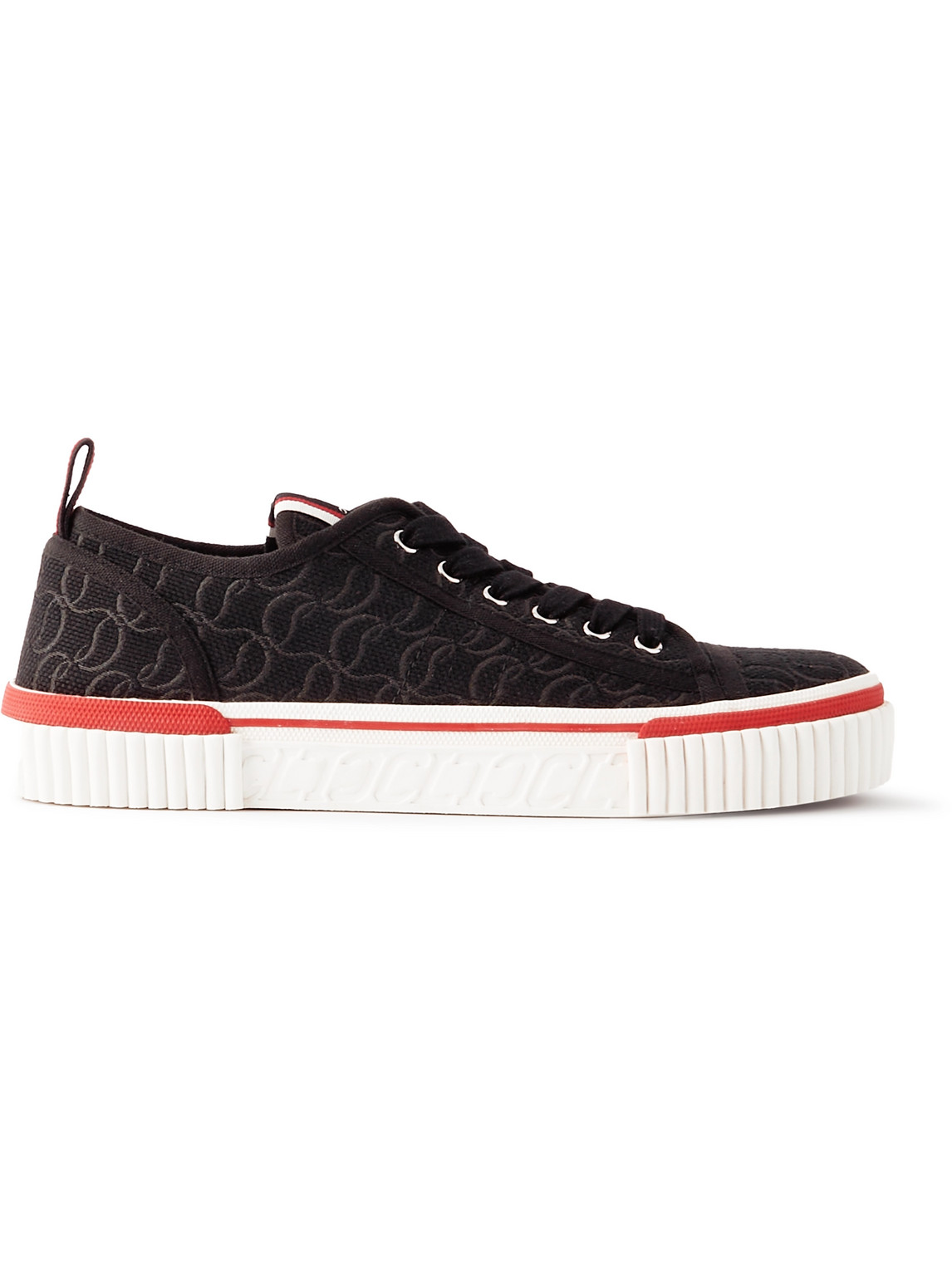 Christian Louboutin Pedro Junior Logo-jacquard Canvas Sneakers In Black