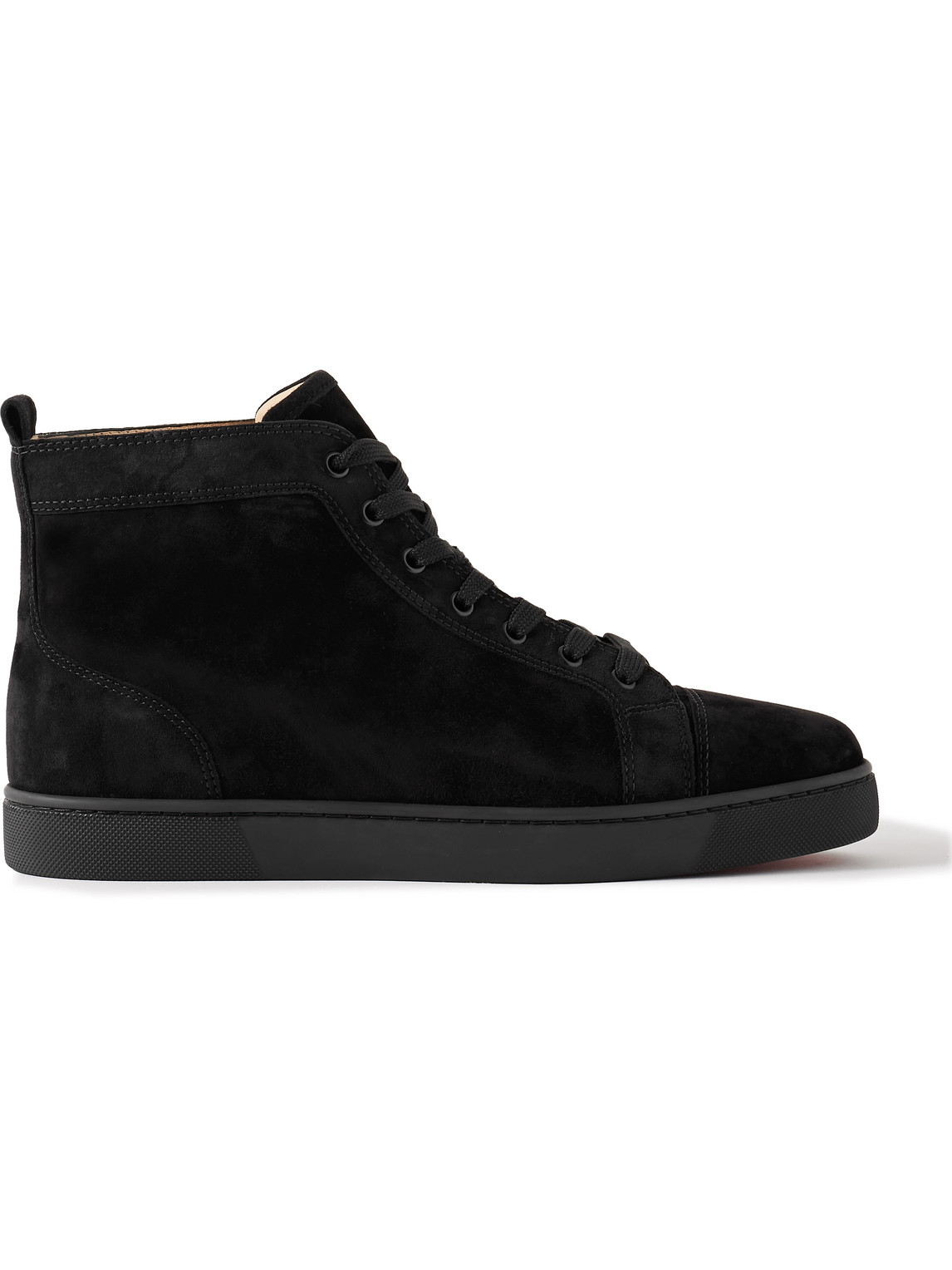 Christian Louboutin Louis Suede High-top Trainers In Black
