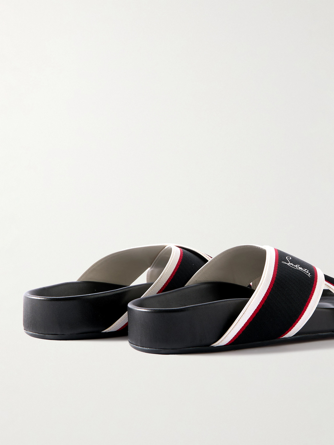 Christian Louboutin Hot Cross Bizz Slide Sandal In Black