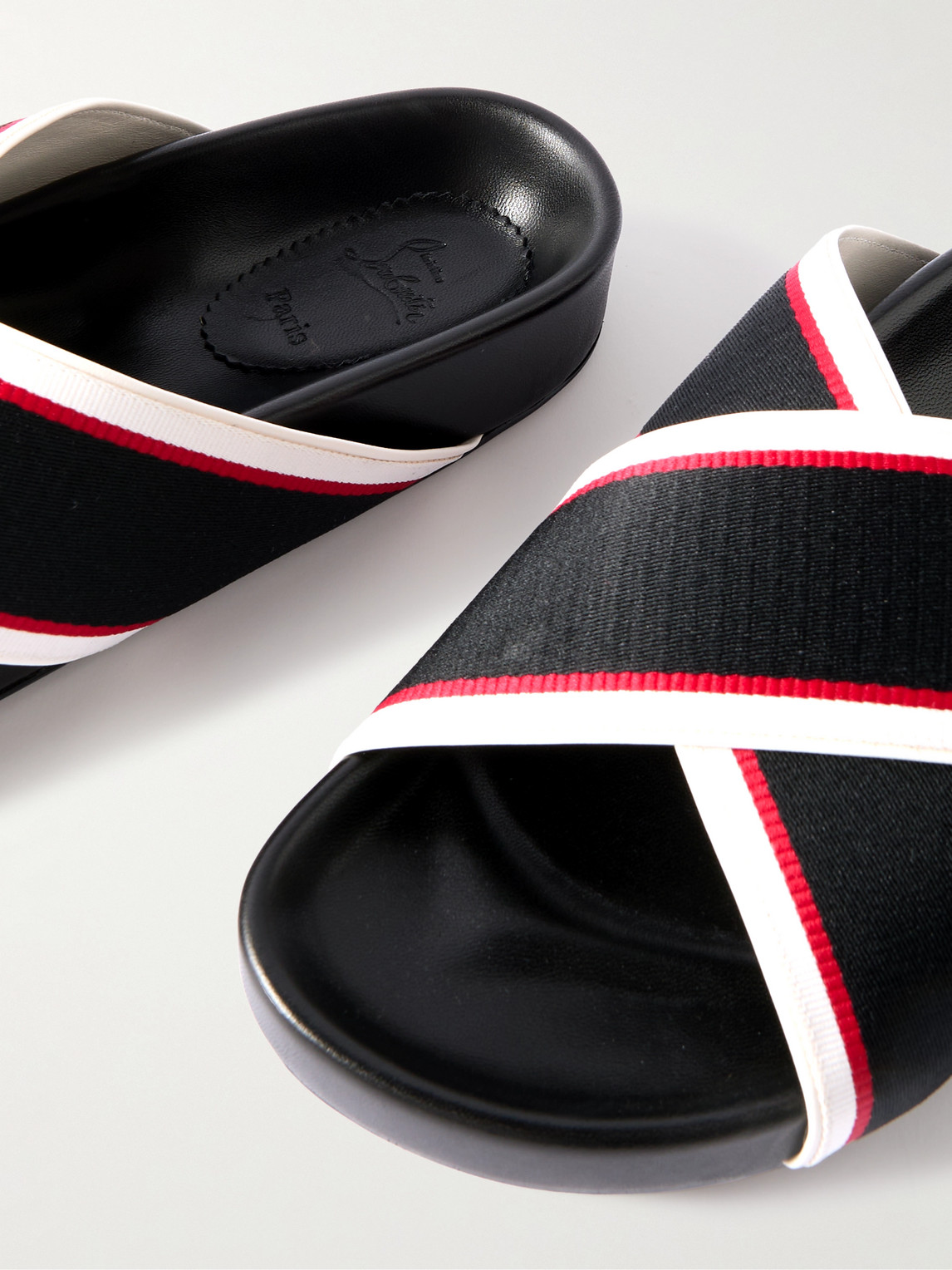 Christian Louboutin Hot Cross Bizz Slide Sandal In Black