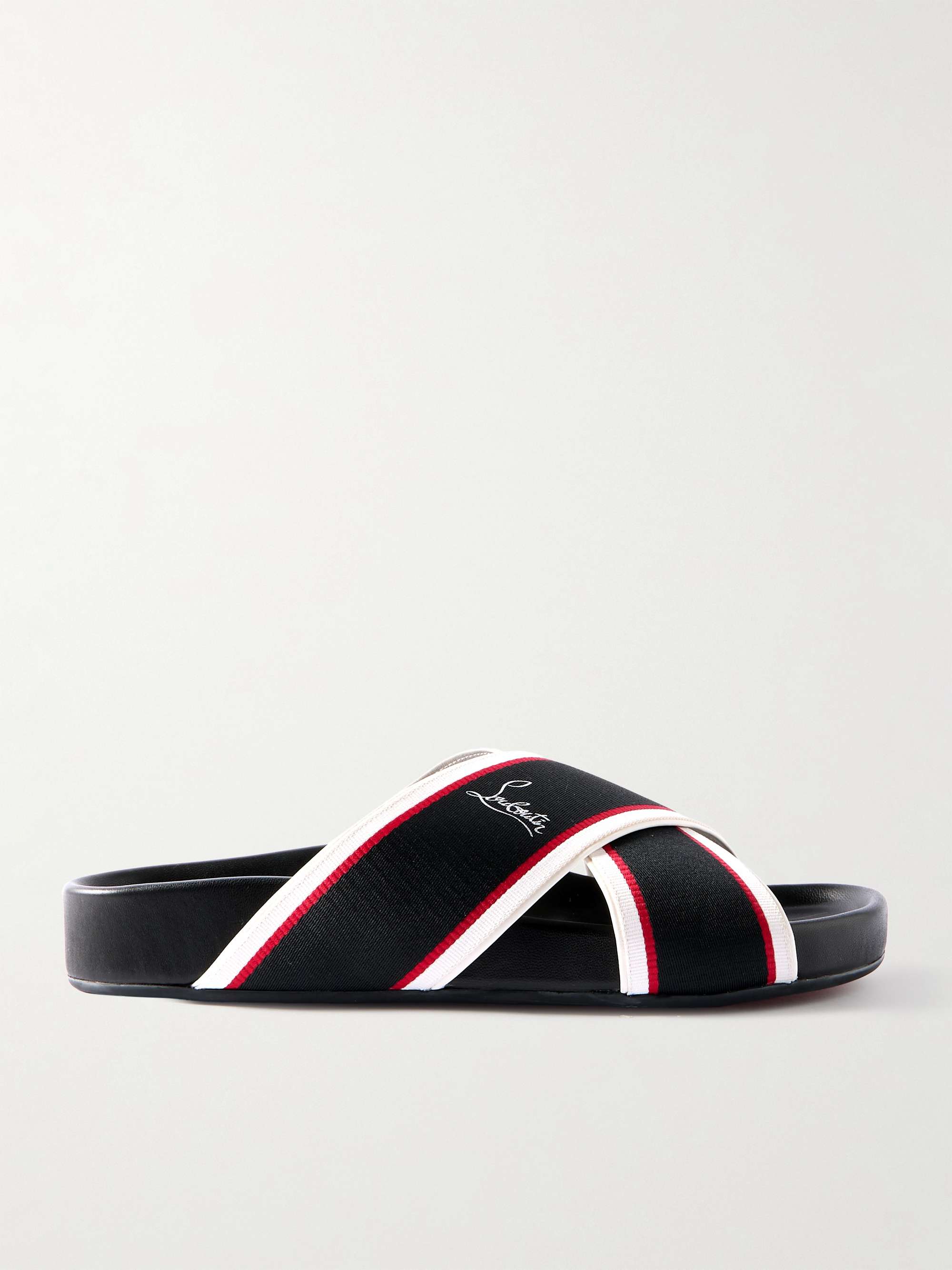 CHRISTIAN LOUBOUTIN Striped Webbing Sandals for Men MR PORTER