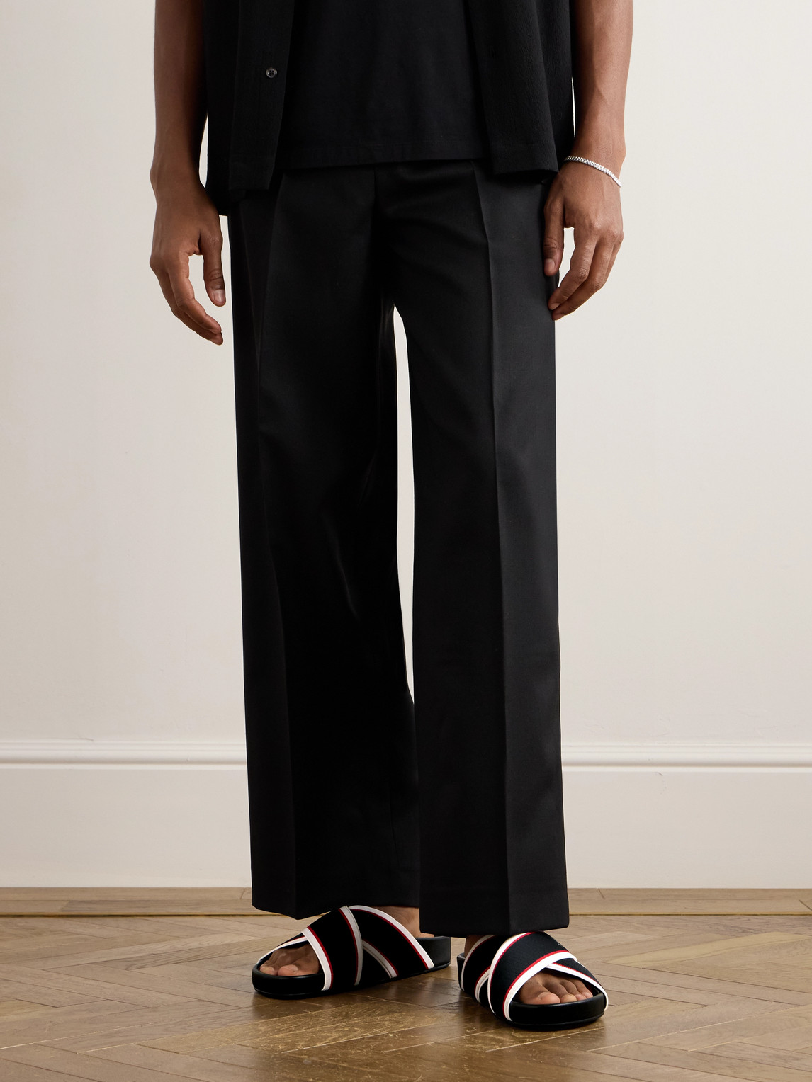 Christian Louboutin Hot Cross Bizz Slide Sandal In Black