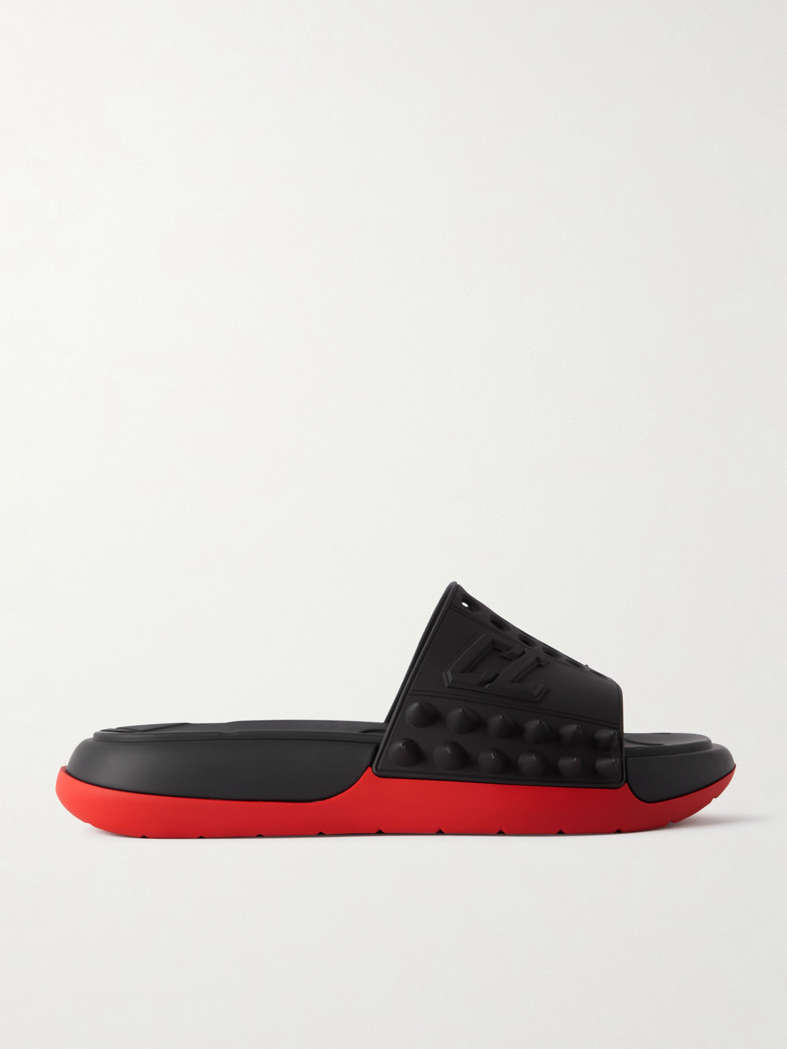 Christian Louboutin Take It Easy Logo-Embossed Cutout Spiked Rubber Slides - Men