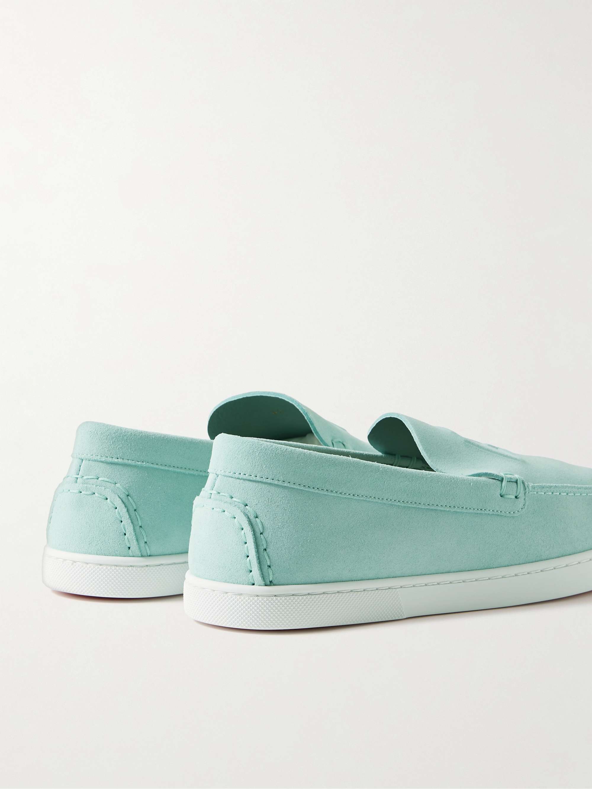 CHRISTIAN LOUBOUTIN Varsiboat Logo-Embossed Suede Loafers