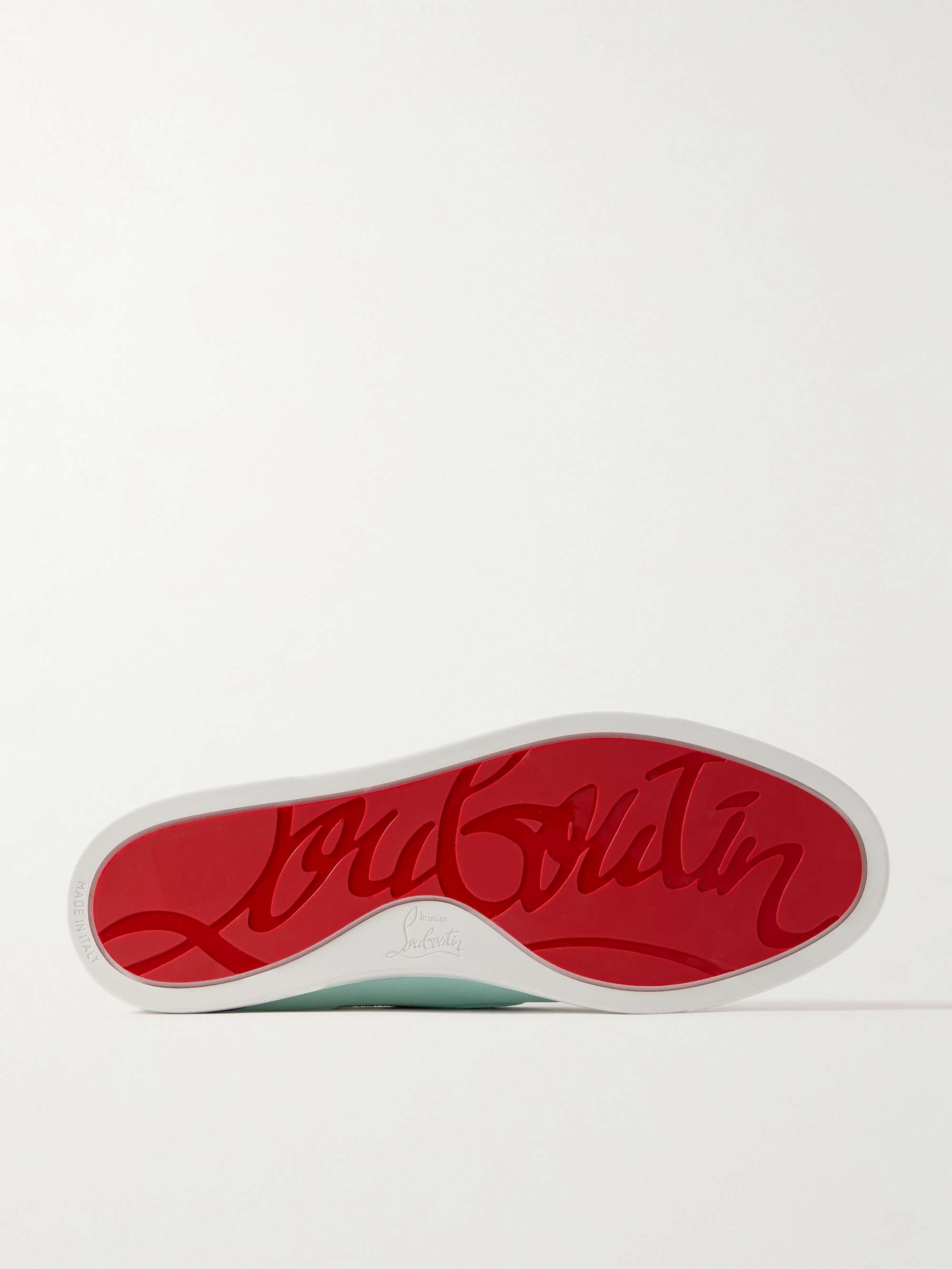 CHRISTIAN LOUBOUTIN Varsiboat Logo-Embossed Suede Loafers