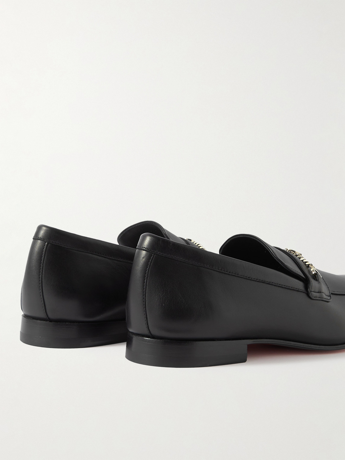 Christian Louboutin Logo-embellished Leather Loafers In Black