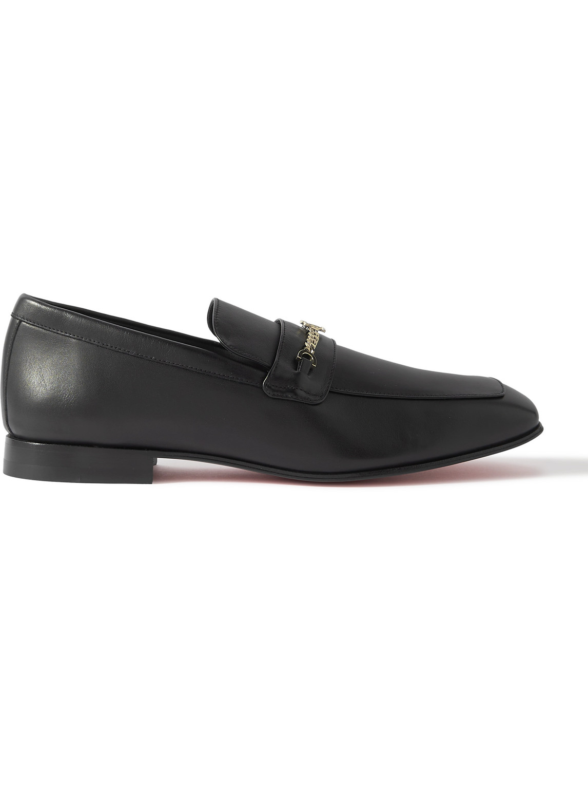 Christian Louboutin Logo-embellished Leather Loafers In Black