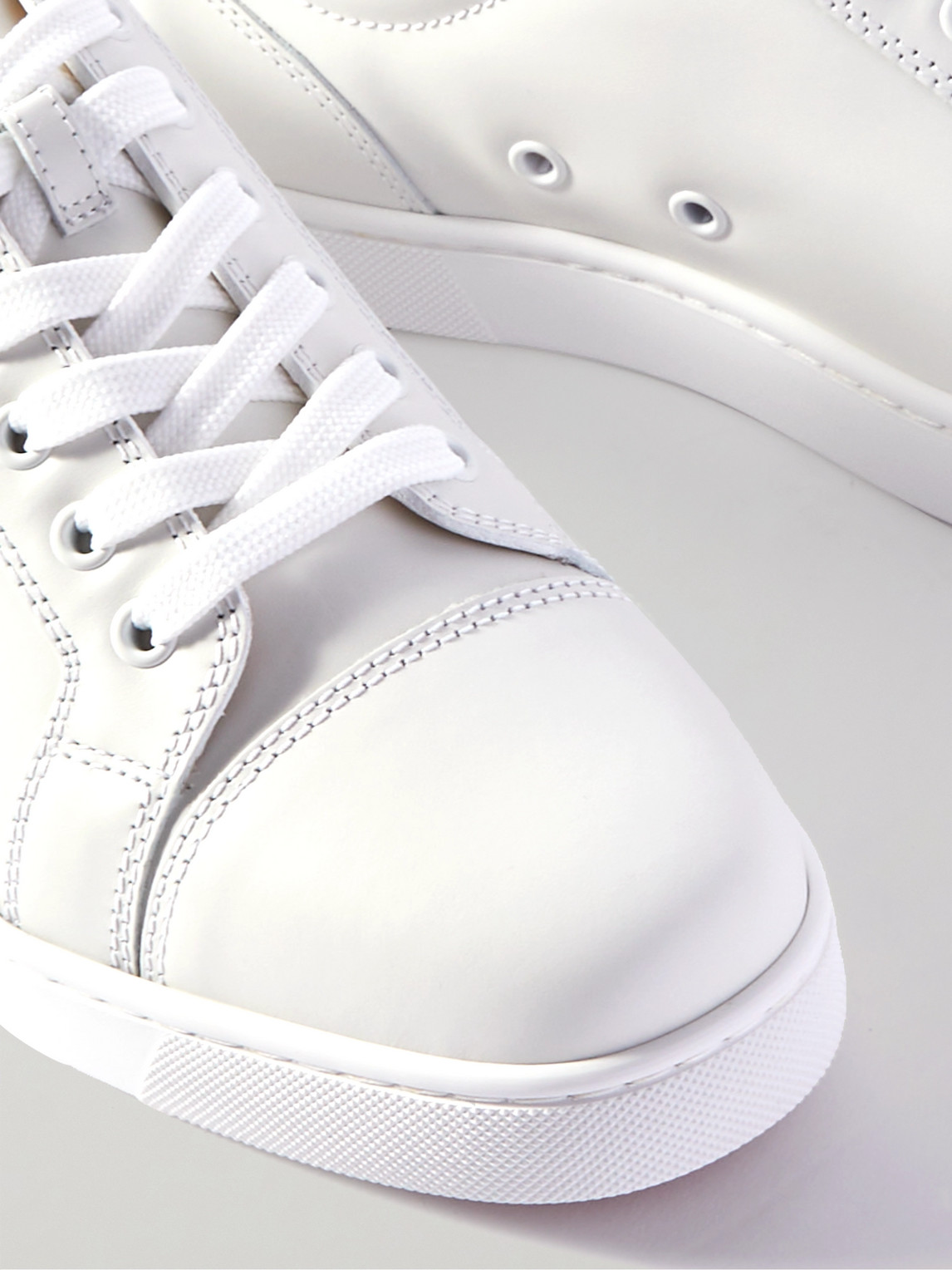 Shop Christian Louboutin Louis Junior Leather Sneakers In White