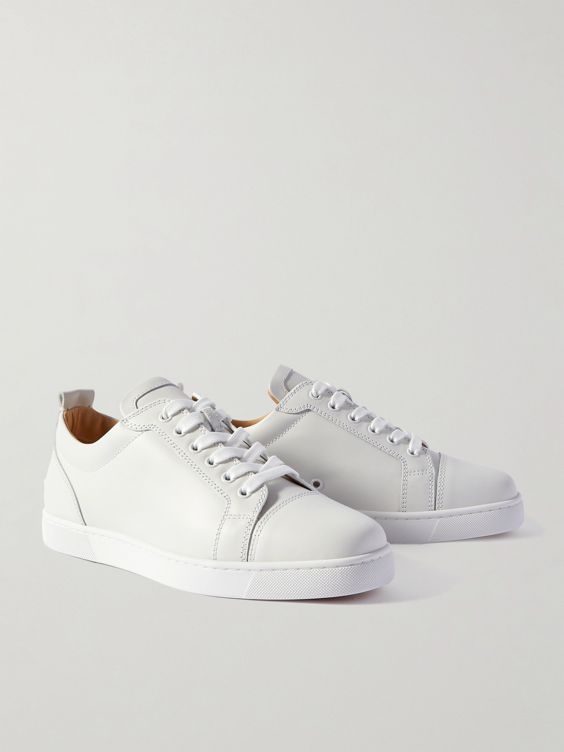 Shop Christian Louboutin Louis Junior Leather Sneakers In White