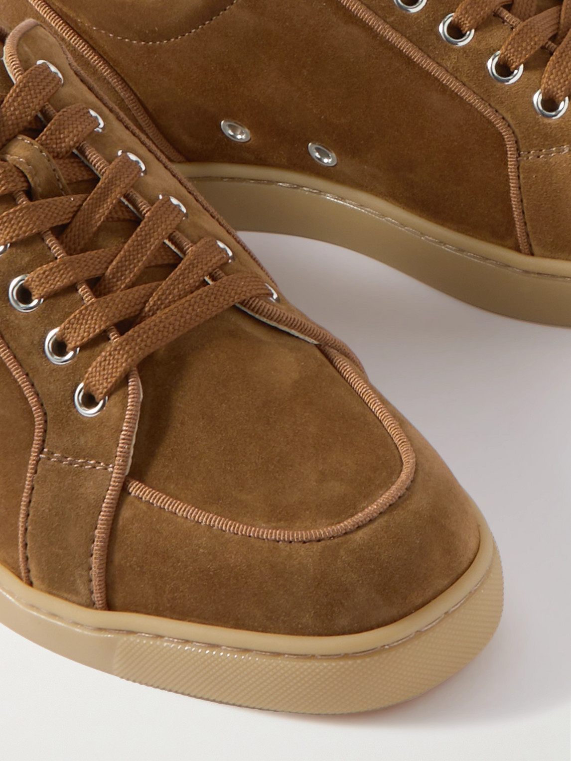 Christian Louboutin Rantulow Suede Sneakers In Brown