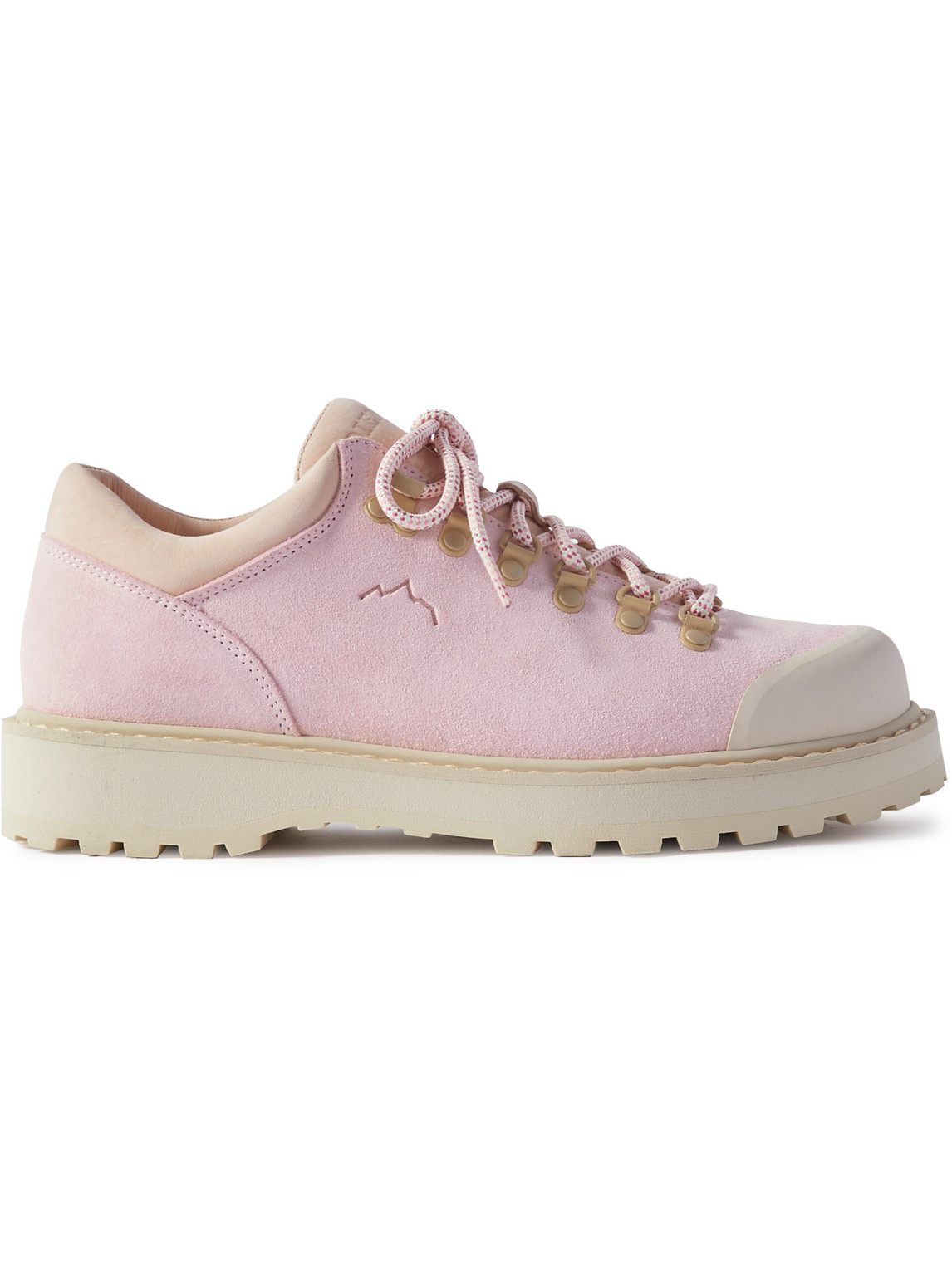 Diemme Cornaro Rubber-trimmed Suede Sneakers In Pink