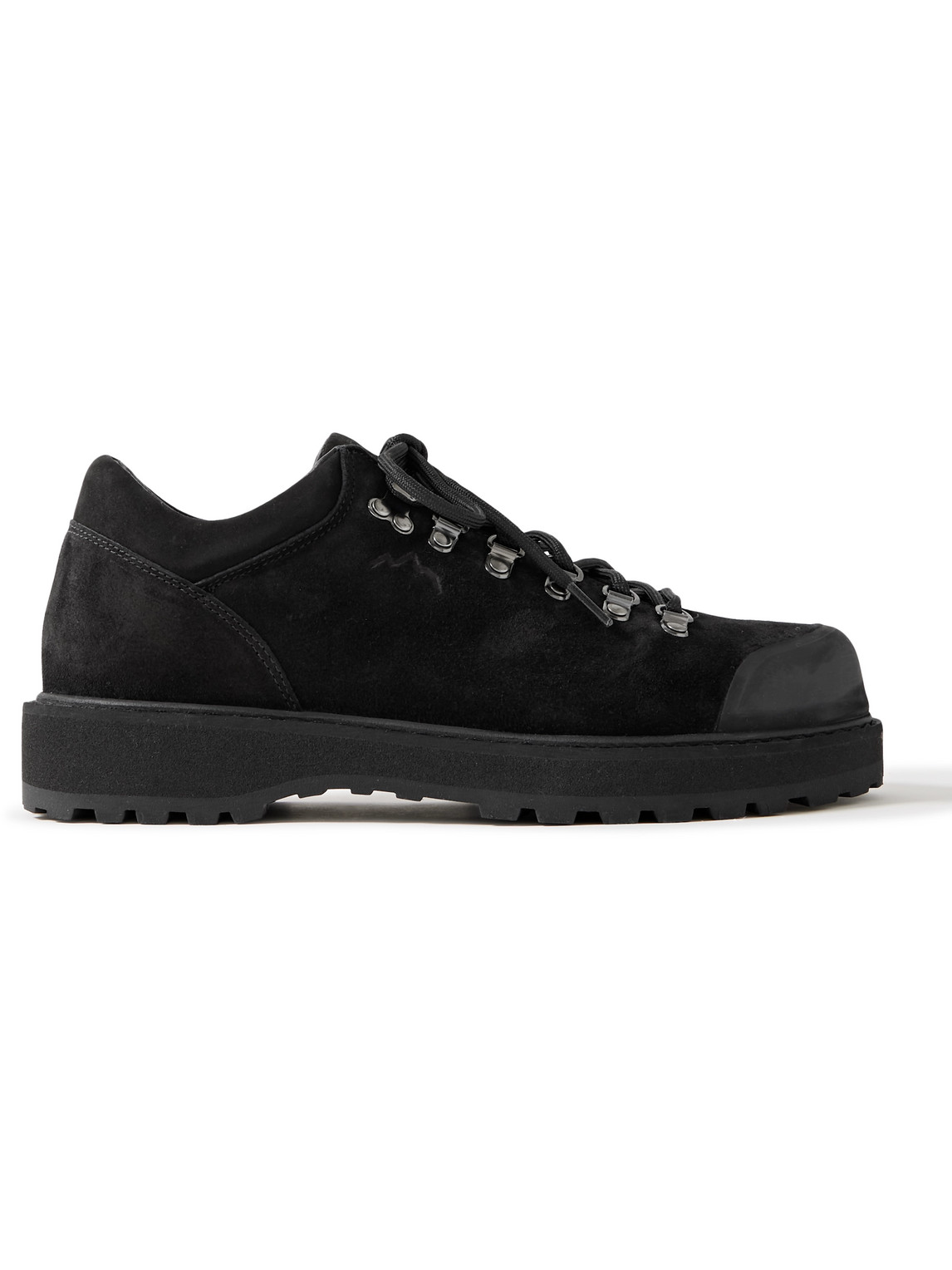 Diemme Cornaro Rubber-trimmed Suede Sneakers In Black