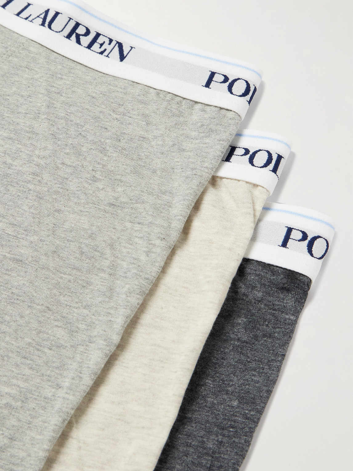 Shop Polo Ralph Lauren Three-pack Stretch-cotton Boxer Briefs In Gray