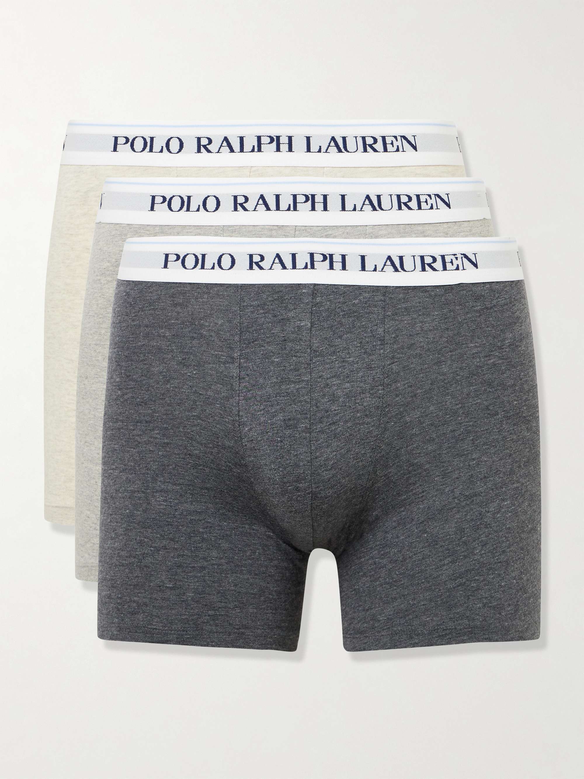 POLO RALPH LAUREN Three-Pack Stretch-Cotton Boxer Briefs for Men