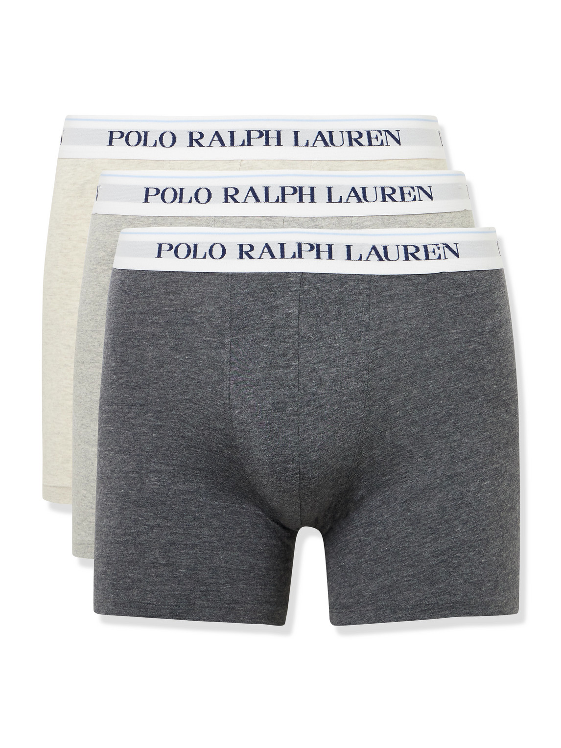 Polo Ralph Lauren Three-pack Stretch-cotton Boxer Briefs In Grey