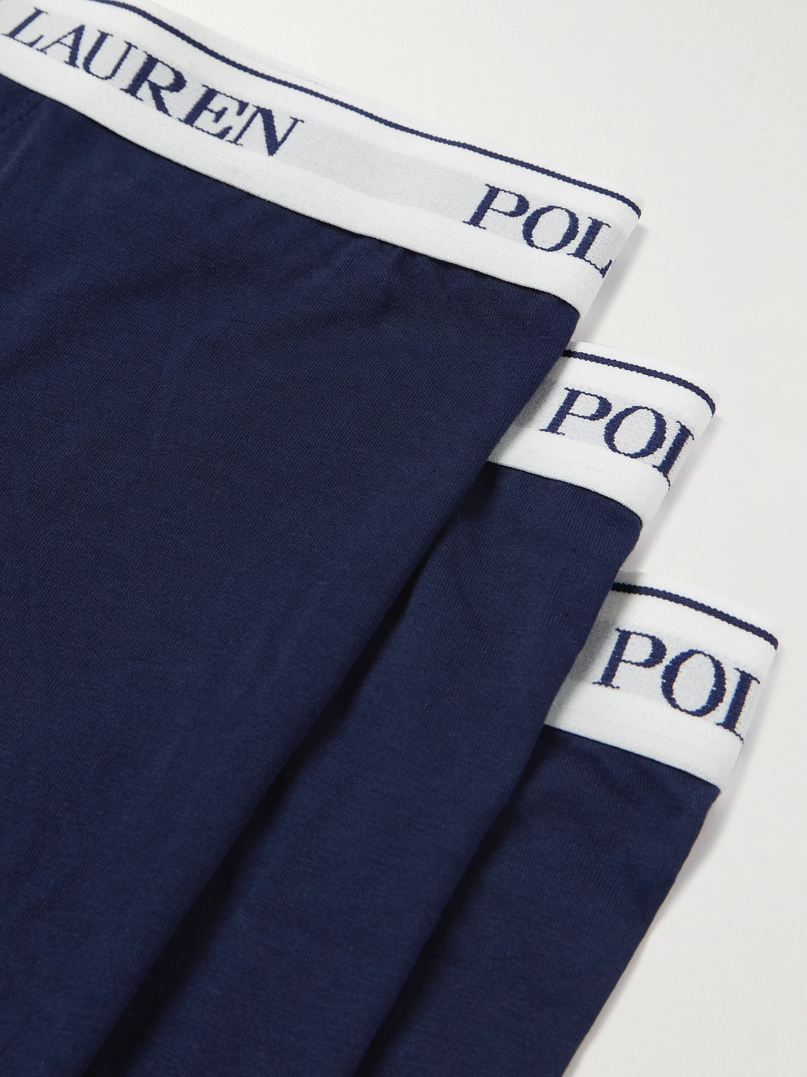 Shop Polo Ralph Lauren Three-pack Stretch-cotton Boxer Briefs In Blue
