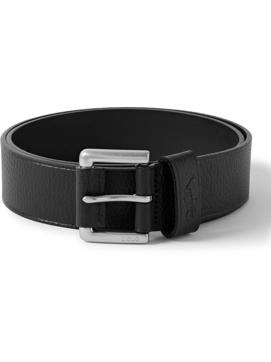 Shop Polo Ralph Lauren 3.5cm Full-grain Leather Belt In Black