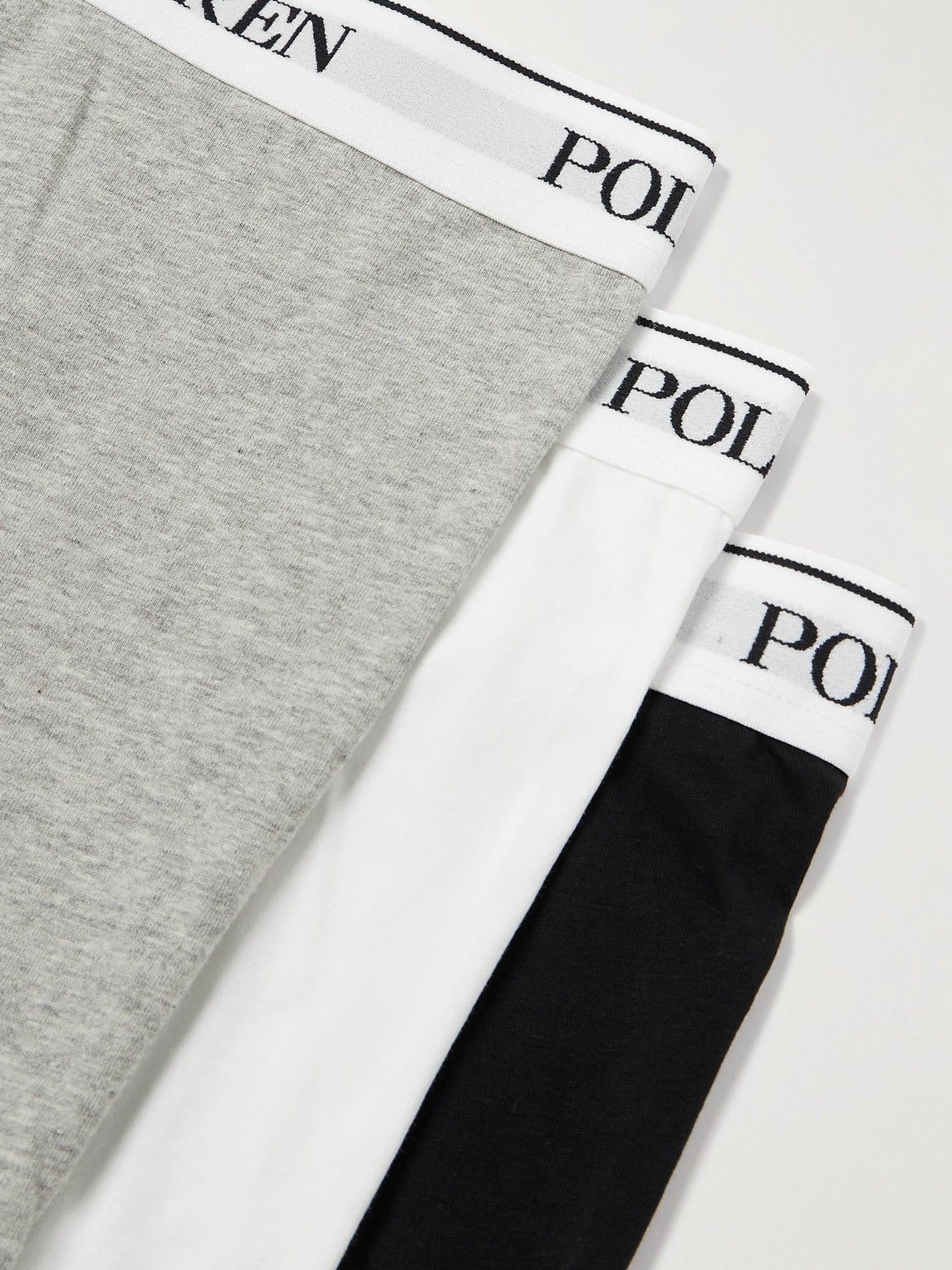 Shop Polo Ralph Lauren Three-pack Stretch-cotton Jersey Boxer Briefs In Gray