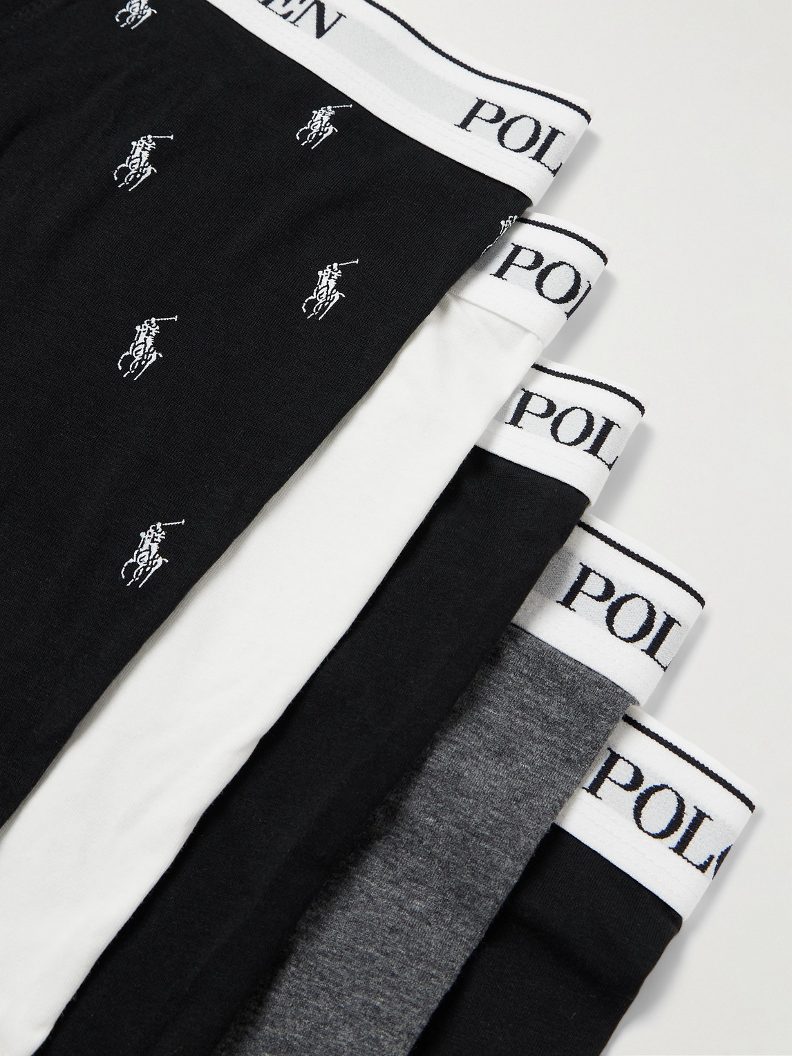 Shop Polo Ralph Lauren Five-pack Stretch-cotton Jersey Boxer Briefs In Multi