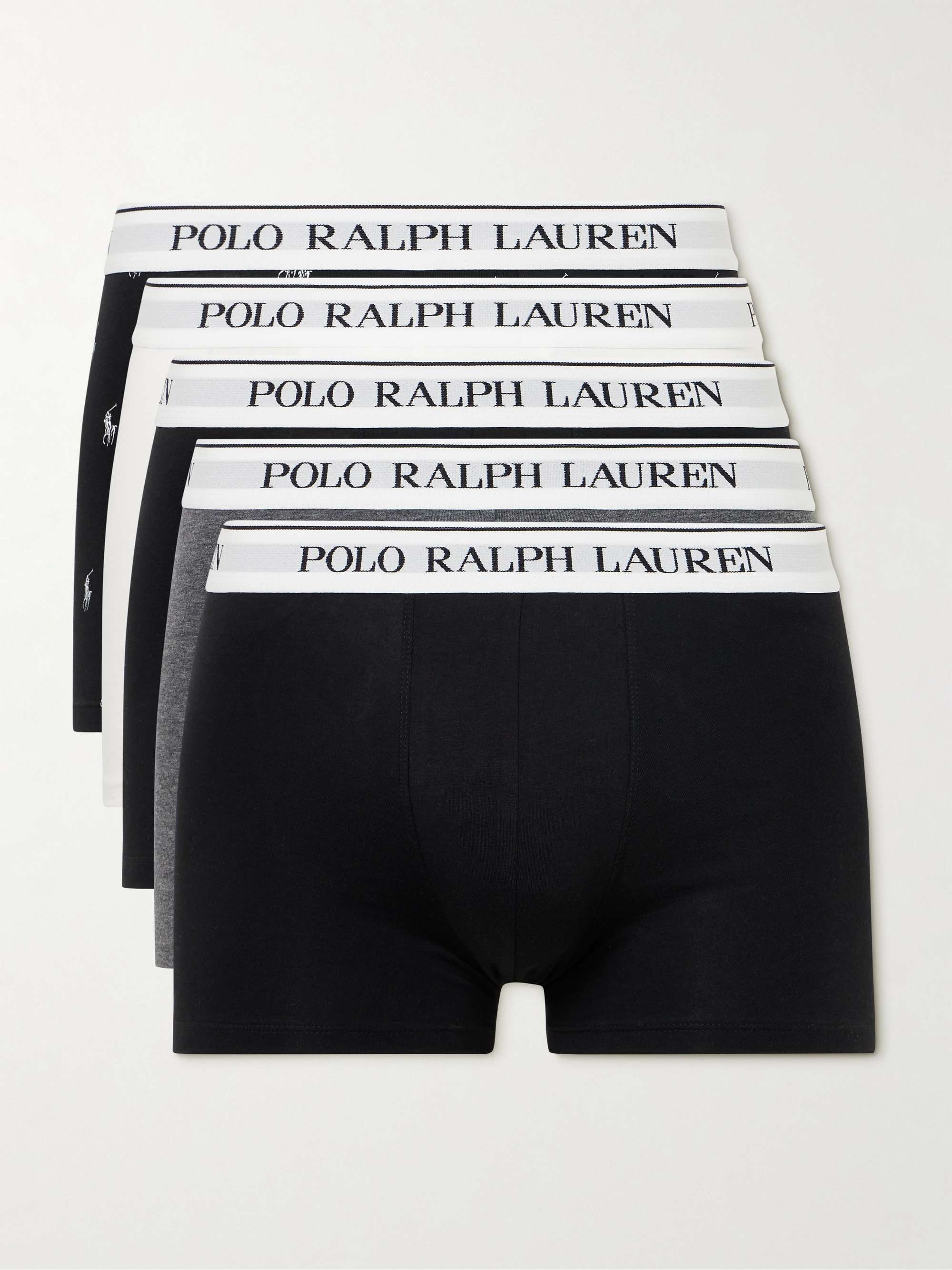 POLO RALPH LAUREN Five-Pack Stretch-Cotton Jersey Boxer Briefs for