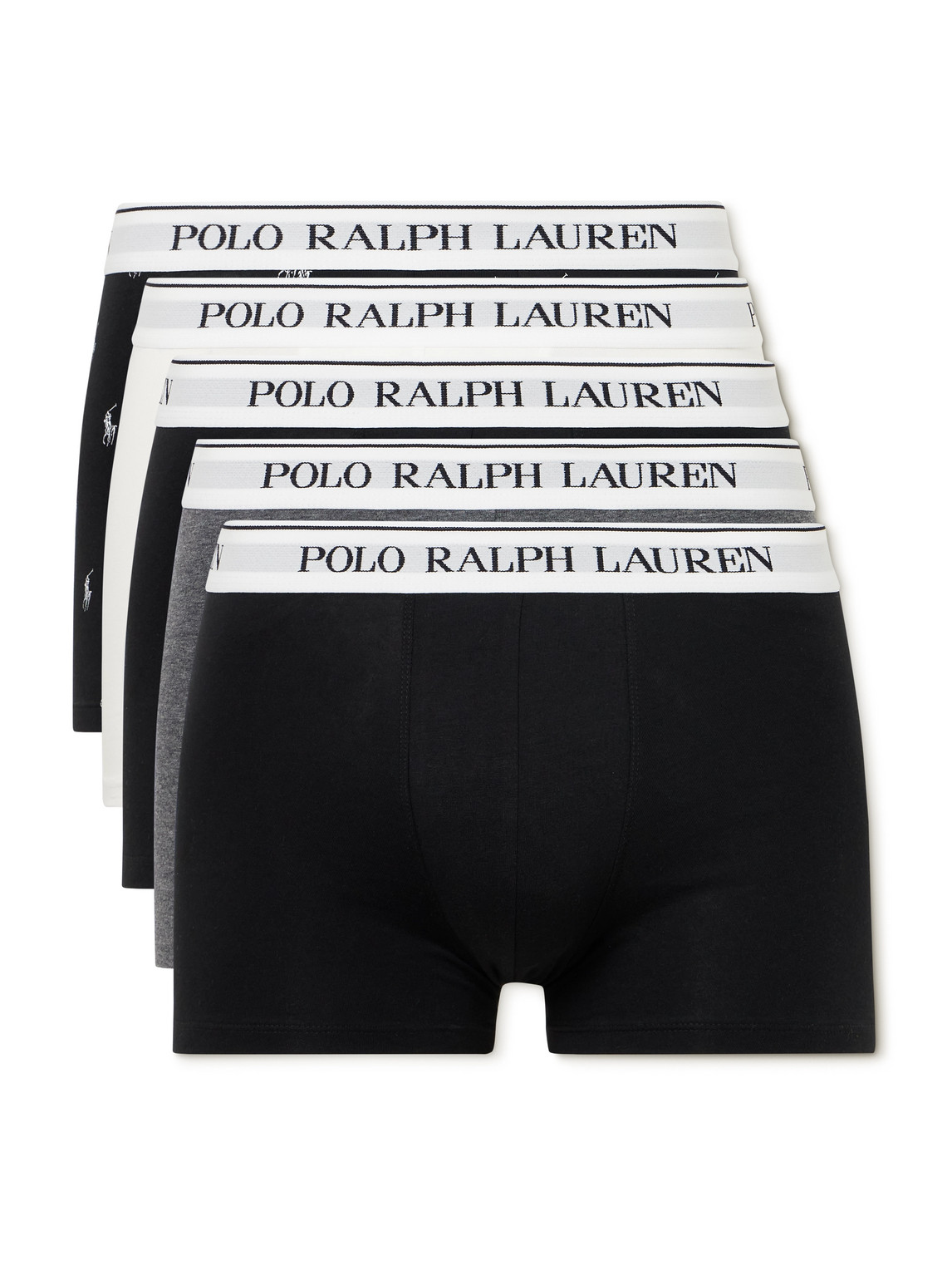 Polo Ralph Lauren Five-pack Stretch-cotton Jersey Boxer Briefs In Multi