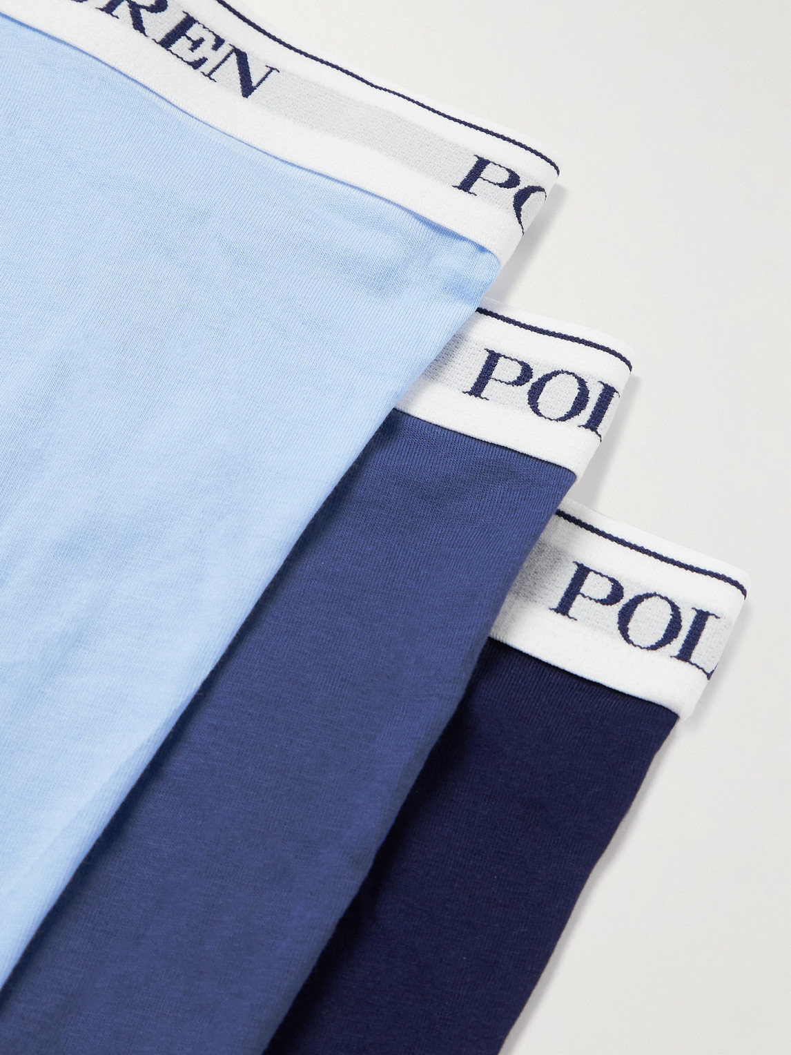 Shop Polo Ralph Lauren Three-pack Stretch-cotton Boxer Briefs In Blue
