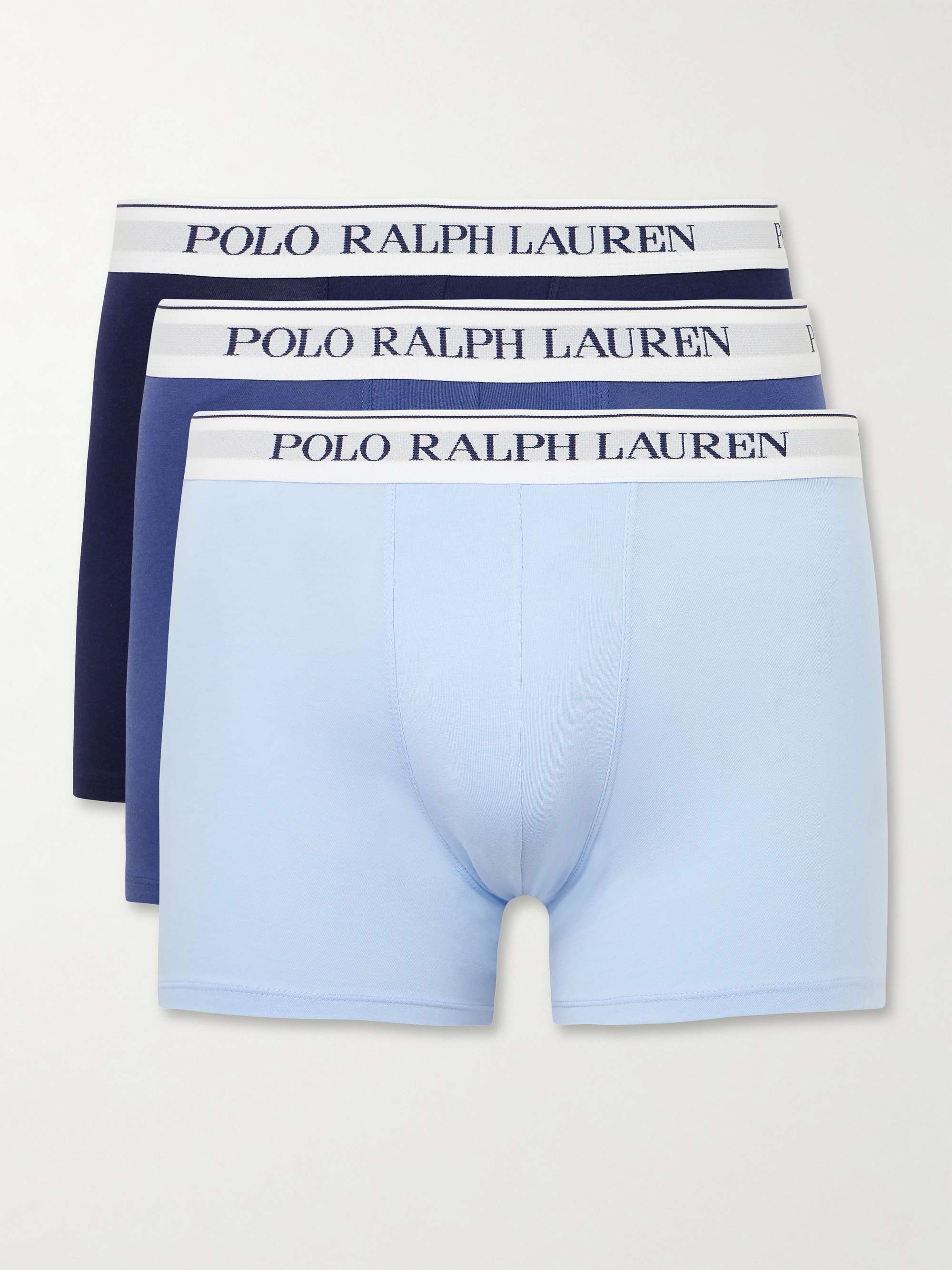 POLO RALPH LAUREN Three-Pack Stretch-Cotton Boxer Briefs for Men