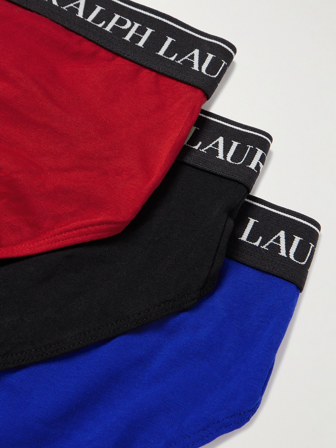 Shop Polo Ralph Lauren Three-pack Stretch-cotton Briefs In Black