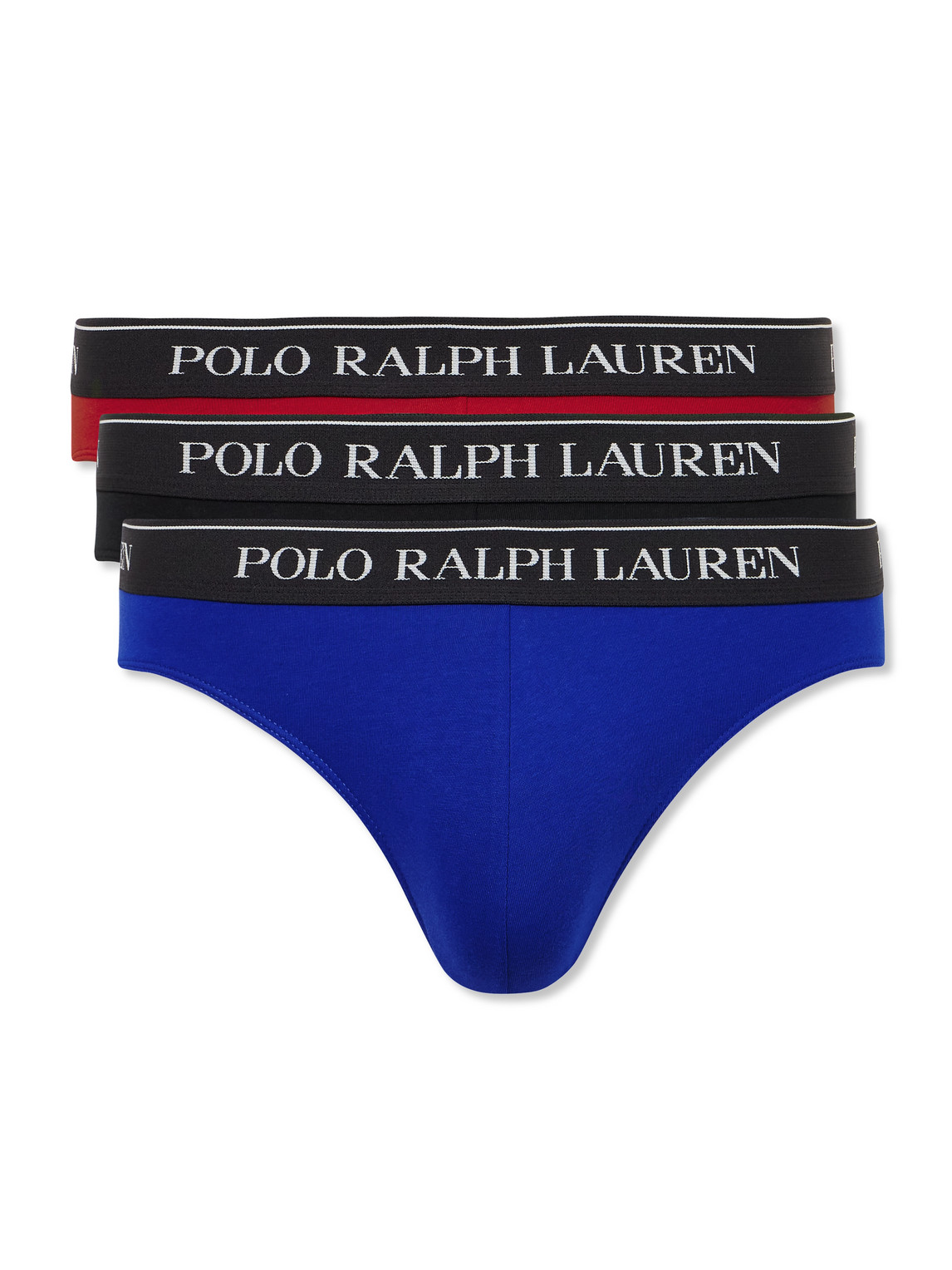 Polo Ralph Lauren Three-pack Stretch-cotton Briefs In Black
