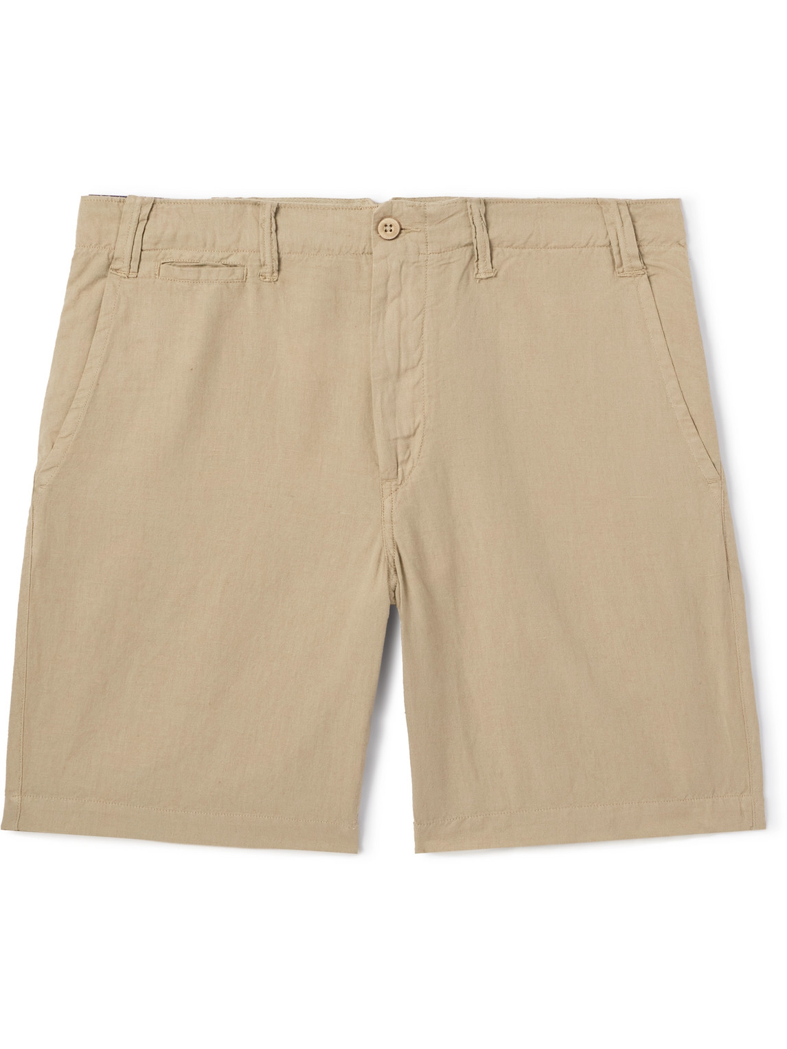 Polo Ralph Lauren Straight-leg Linen And Cotton-blend Shorts In Neutrals