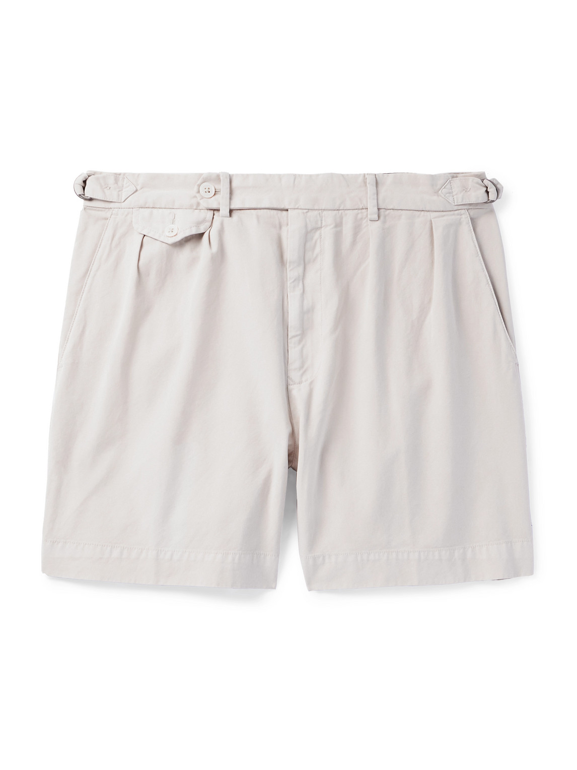 Polo Ralph Lauren Straight-leg Pleated Cotton-twill Shorts In Neutrals