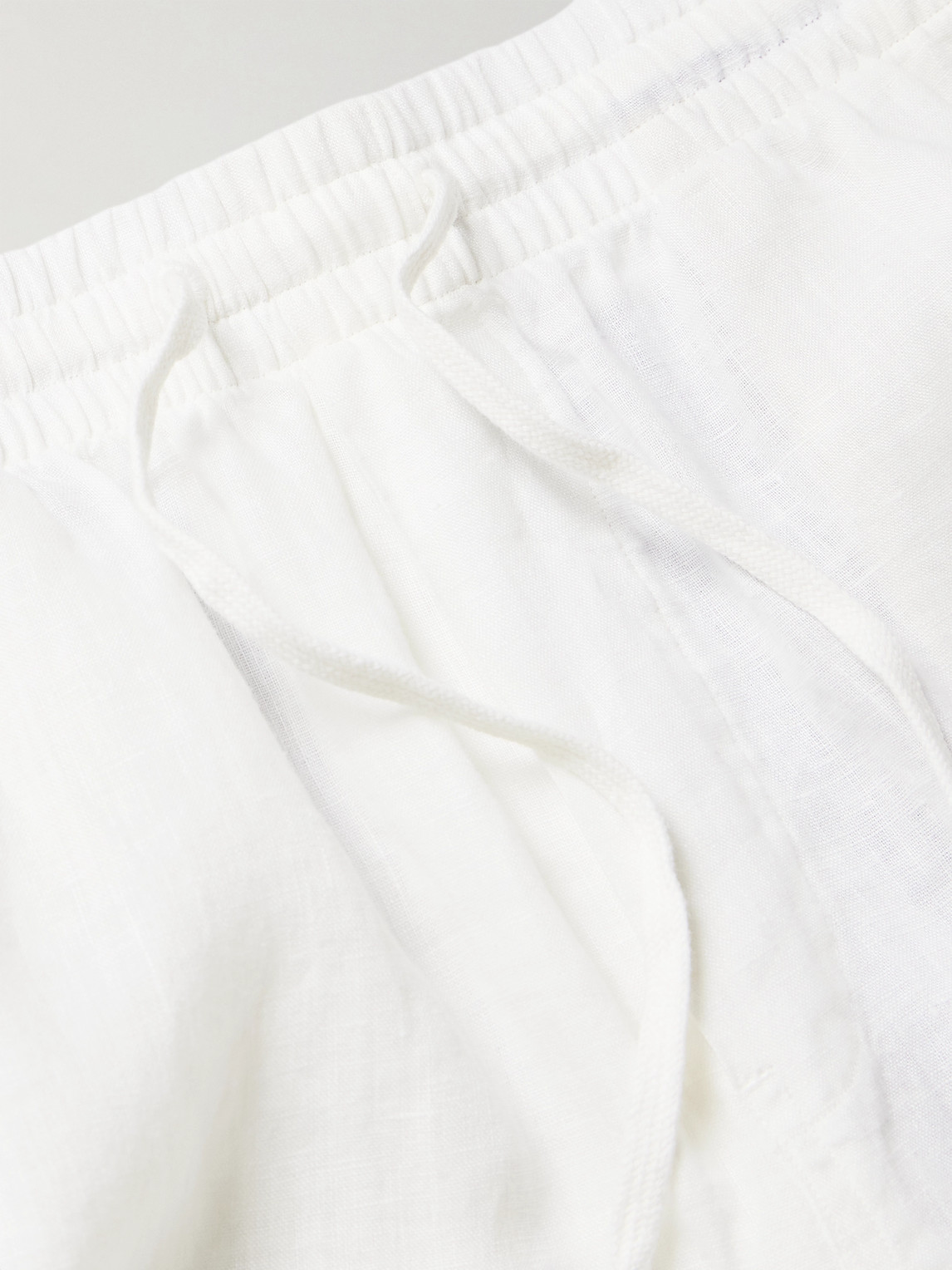 Shop Polo Ralph Lauren Prepster Logo-embroidered Linen Drawstring Shorts In White