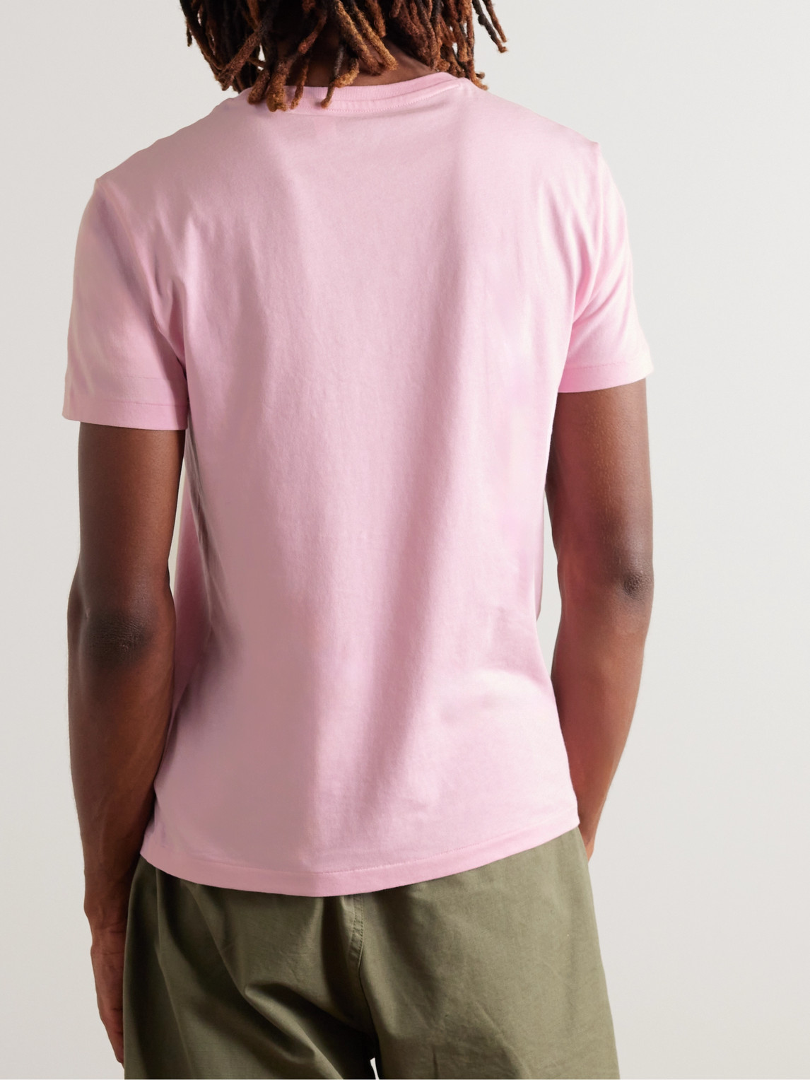 Shop Polo Ralph Lauren Logo-embroidered Cotton-jersey T-shirt In Pink