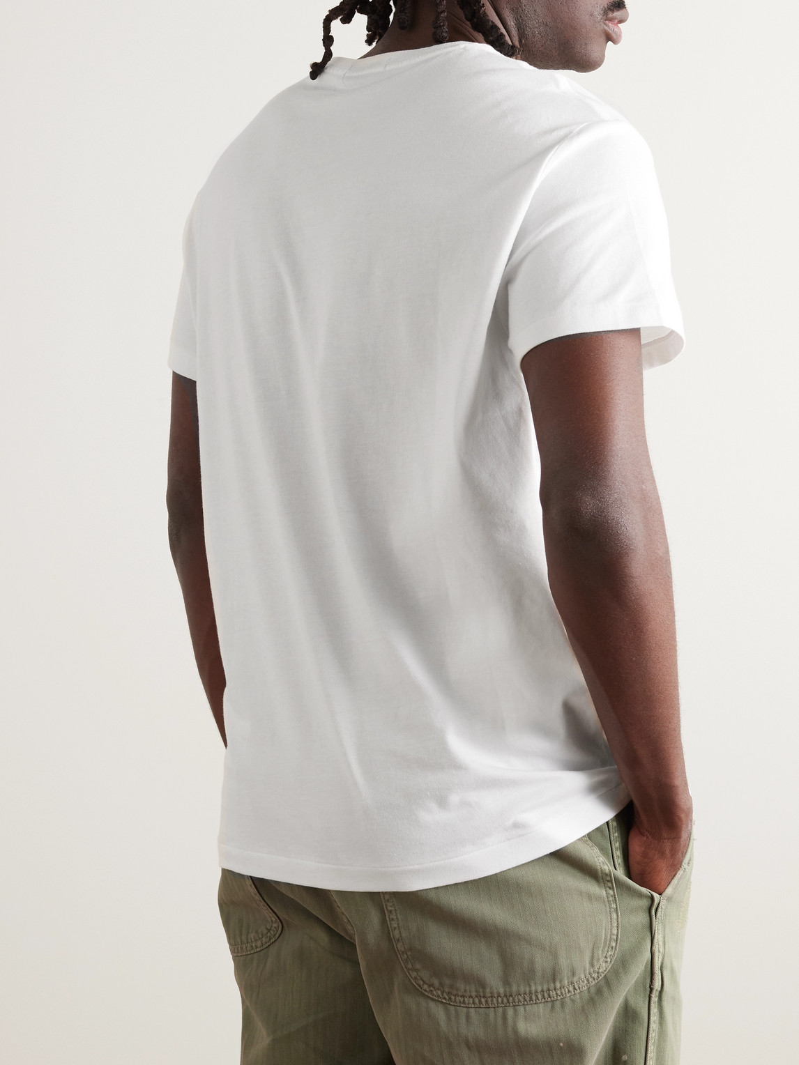 Shop Polo Ralph Lauren Slim-fit Printed Cotton-jersey T-shirt In White