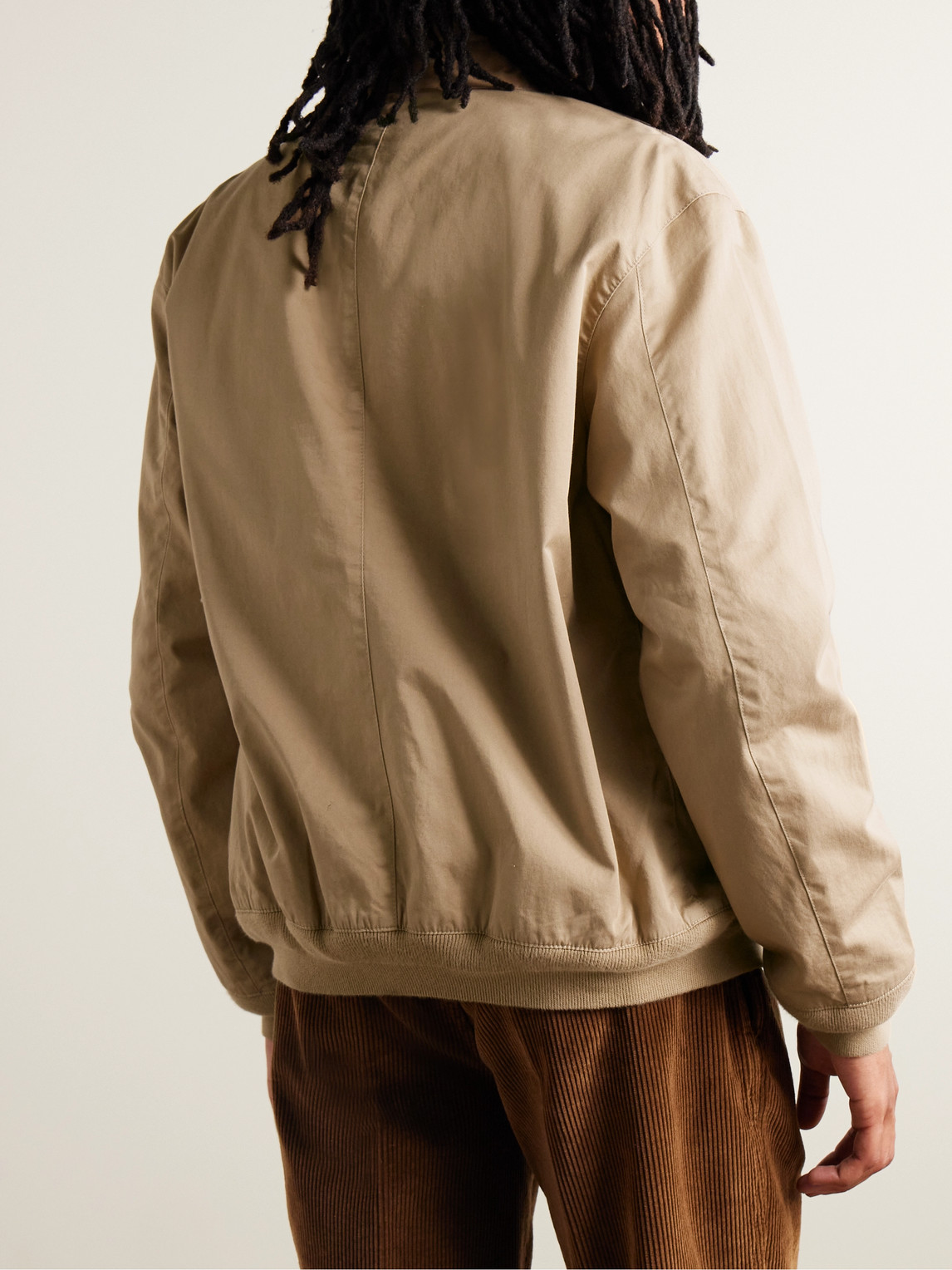 Shop Polo Ralph Lauren Logo-embroidered Cotton-twill Bomber Jacket In Brown