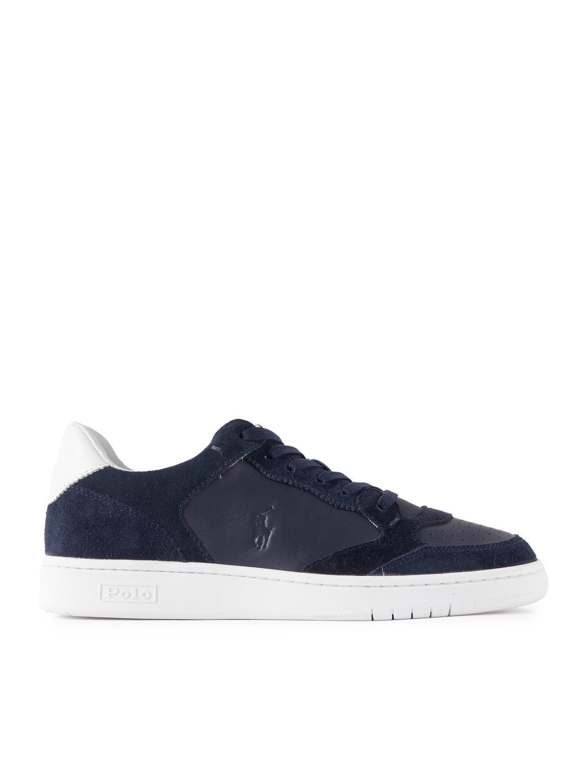 Polo Ralph Lauren Suede And Leather Sneakers In Blue