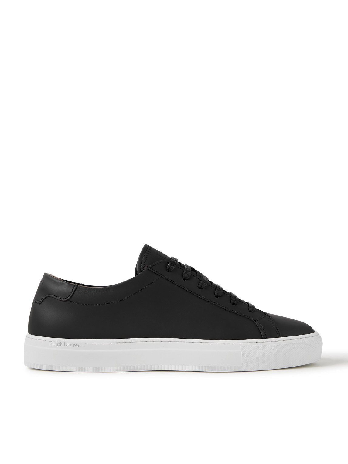 Polo Ralph Lauren Jermain Lux Matte-leather Sneakers In Black