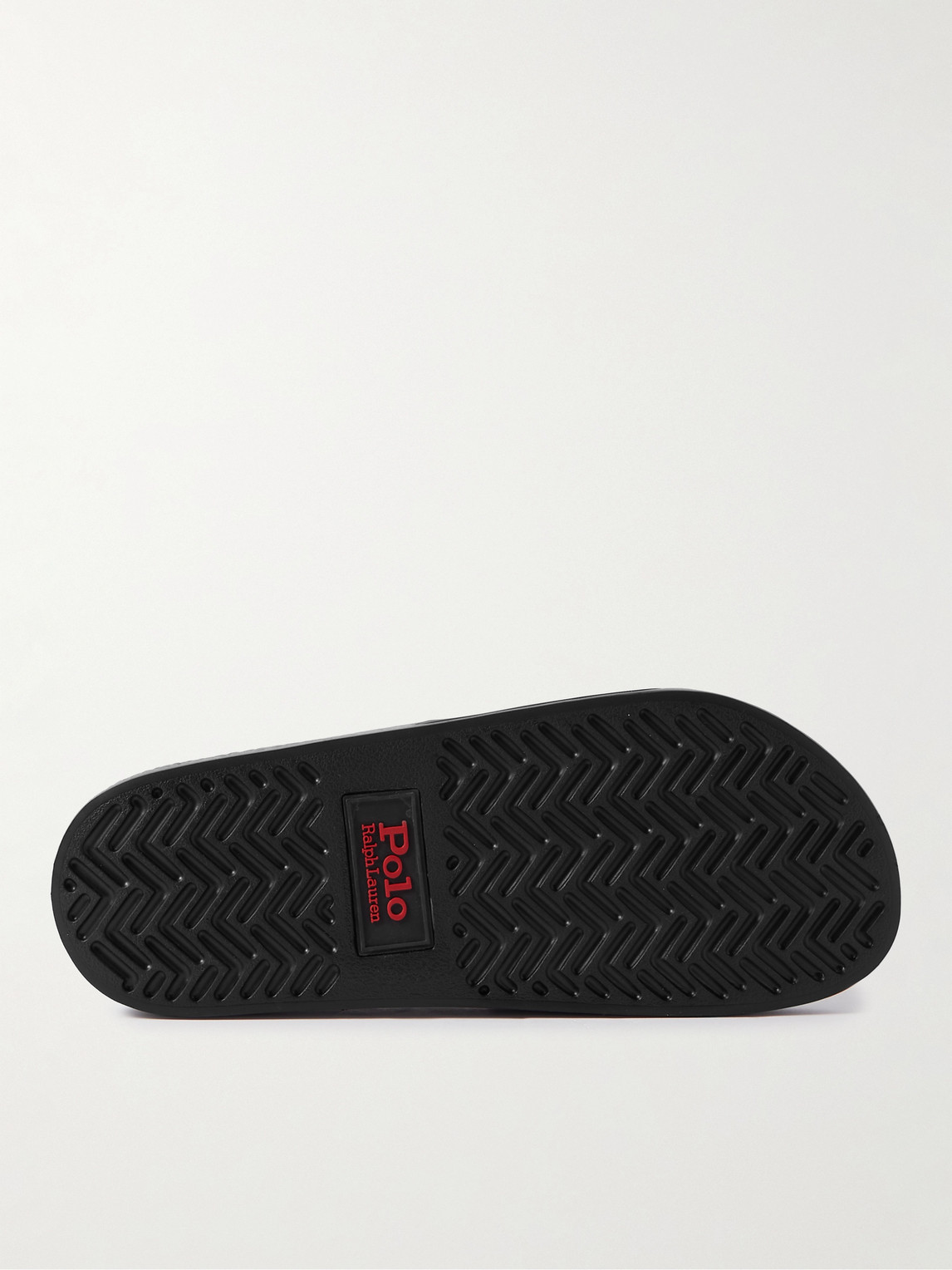 Shop Polo Ralph Lauren Logo-embossed Rubber Slides In Black
