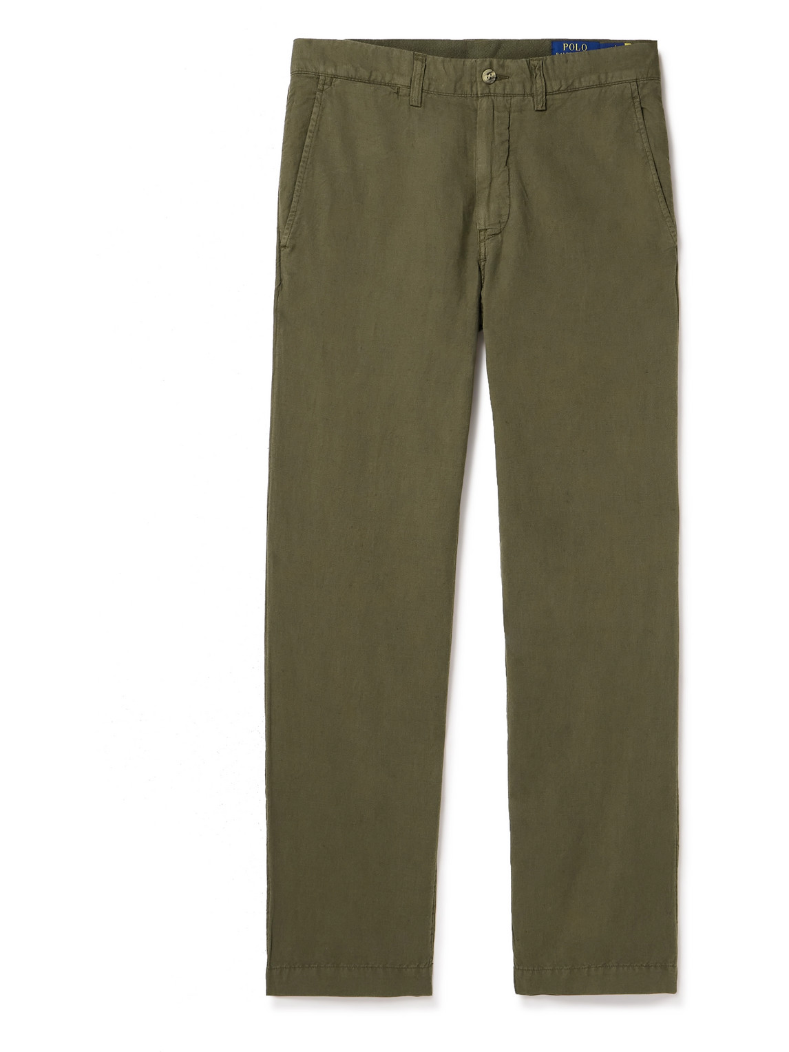 Polo Ralph Lauren Straight-leg Linen And Cotton-blend Trousers In Green