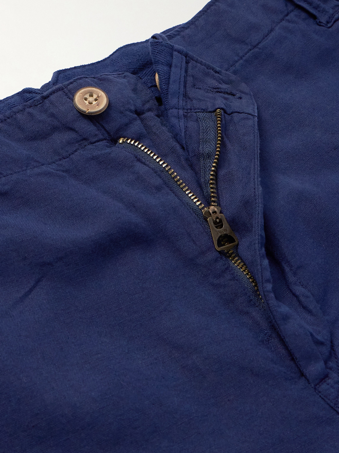 Shop Polo Ralph Lauren Straight-leg Linen And Cotton-blend Shorts In Blue